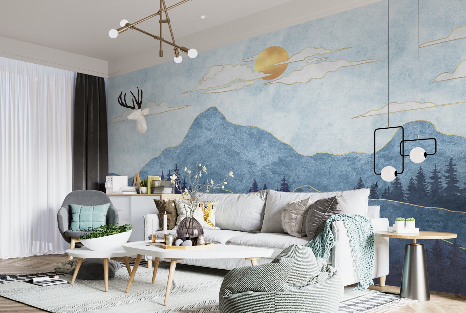 Fototapeta zimné hory pod studeným slnkom