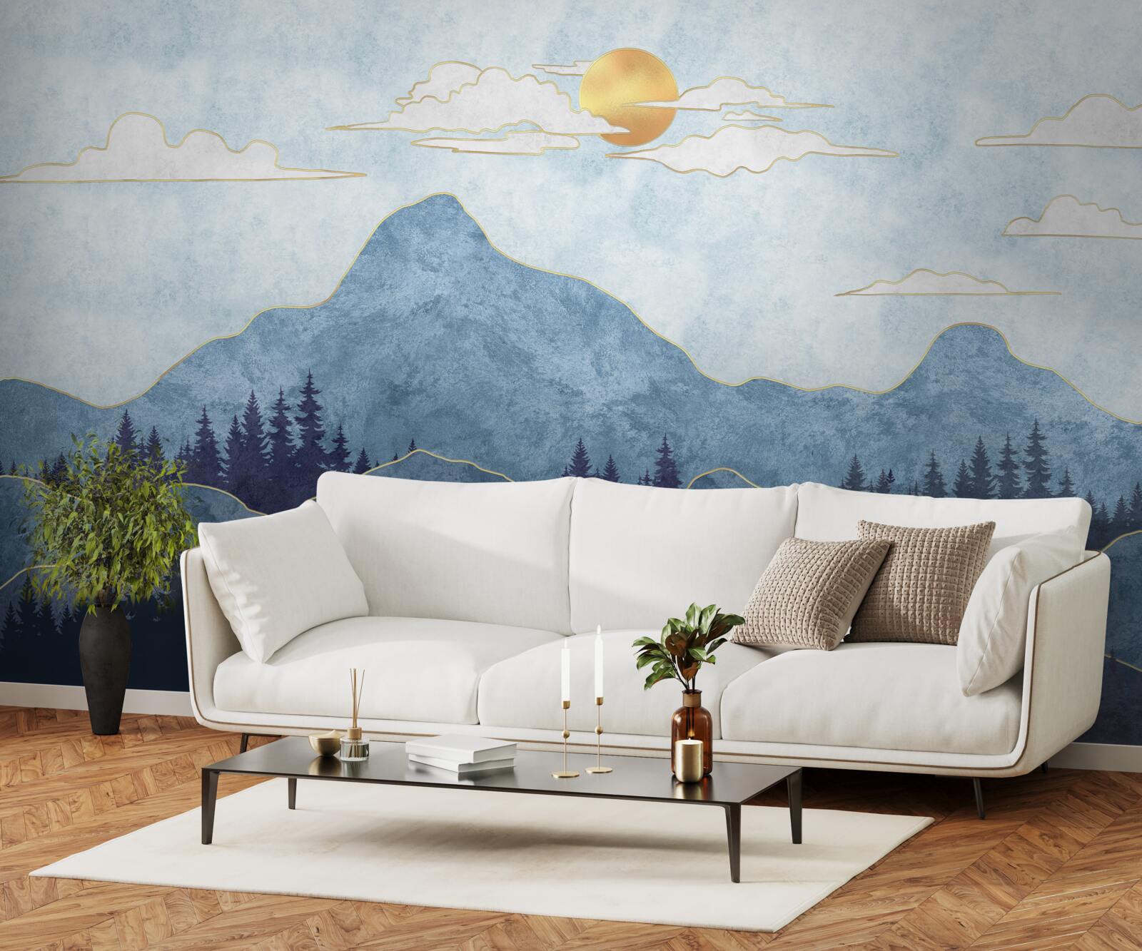 Fototapeta zimné hory pod studeným slnkom