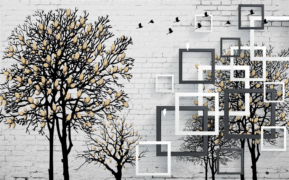 Fototapeta vtáky odlietajú zo stromu, ktorý stratil listy