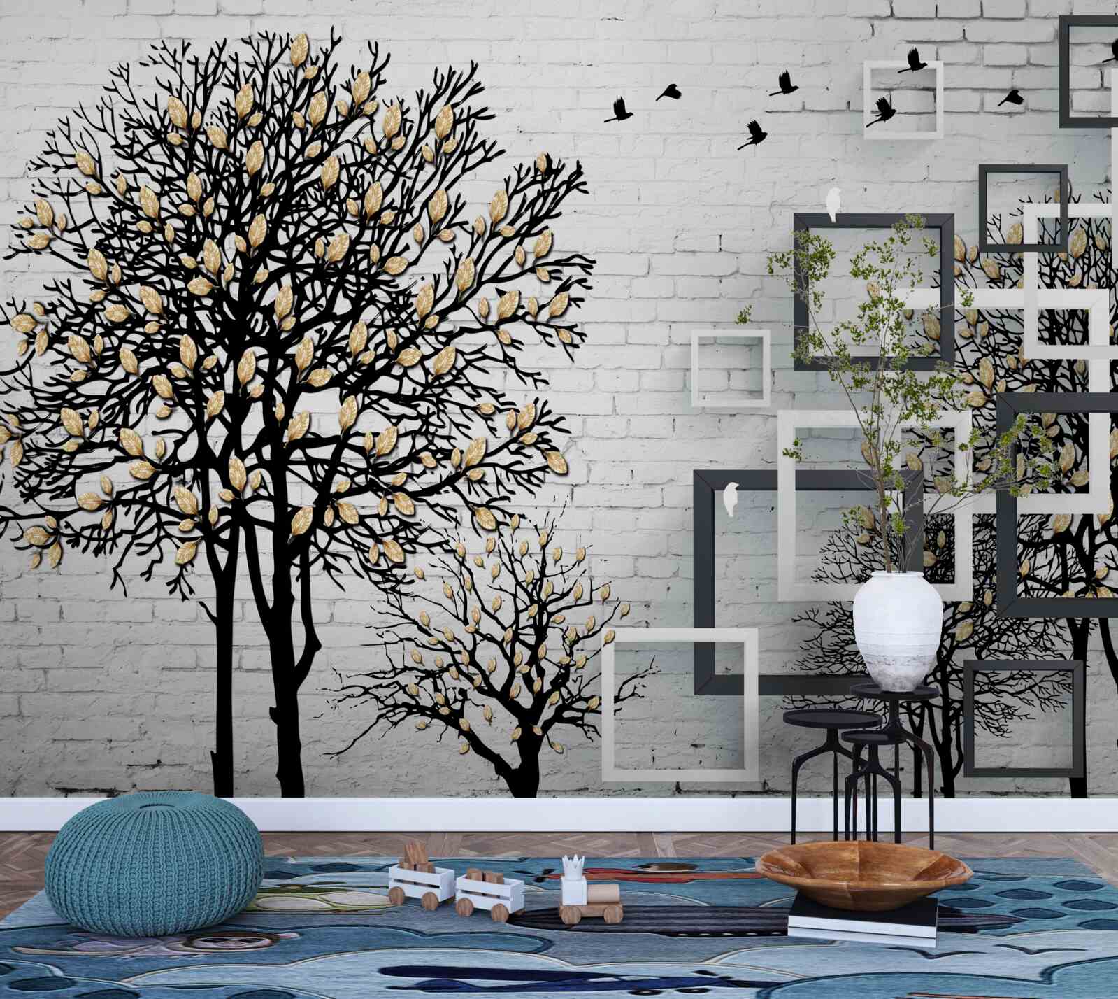 Fototapeta vtáky odlietajú zo stromu, ktorý stratil listy
