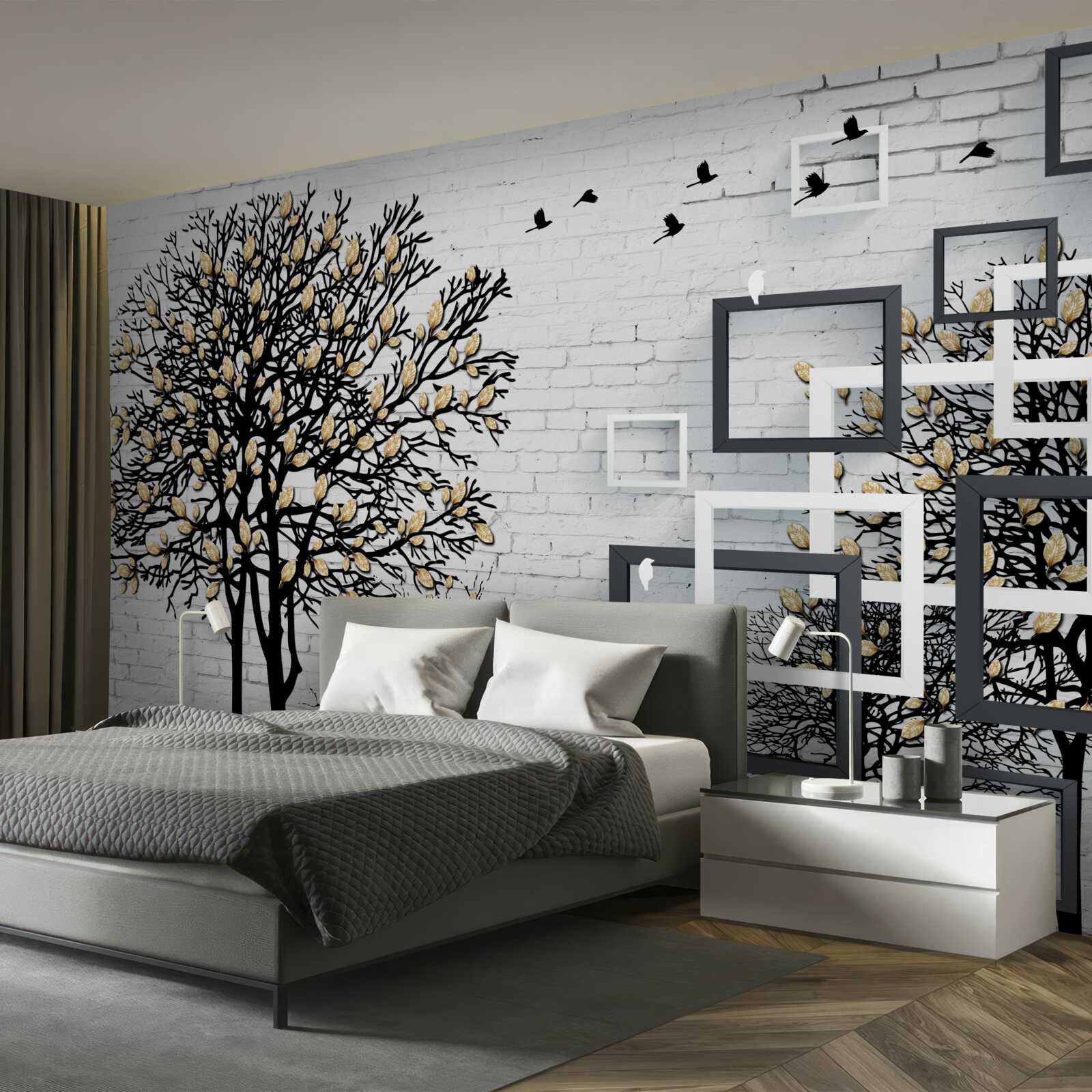 Fototapeta vtáky odlietajú zo stromu, ktorý stratil listy