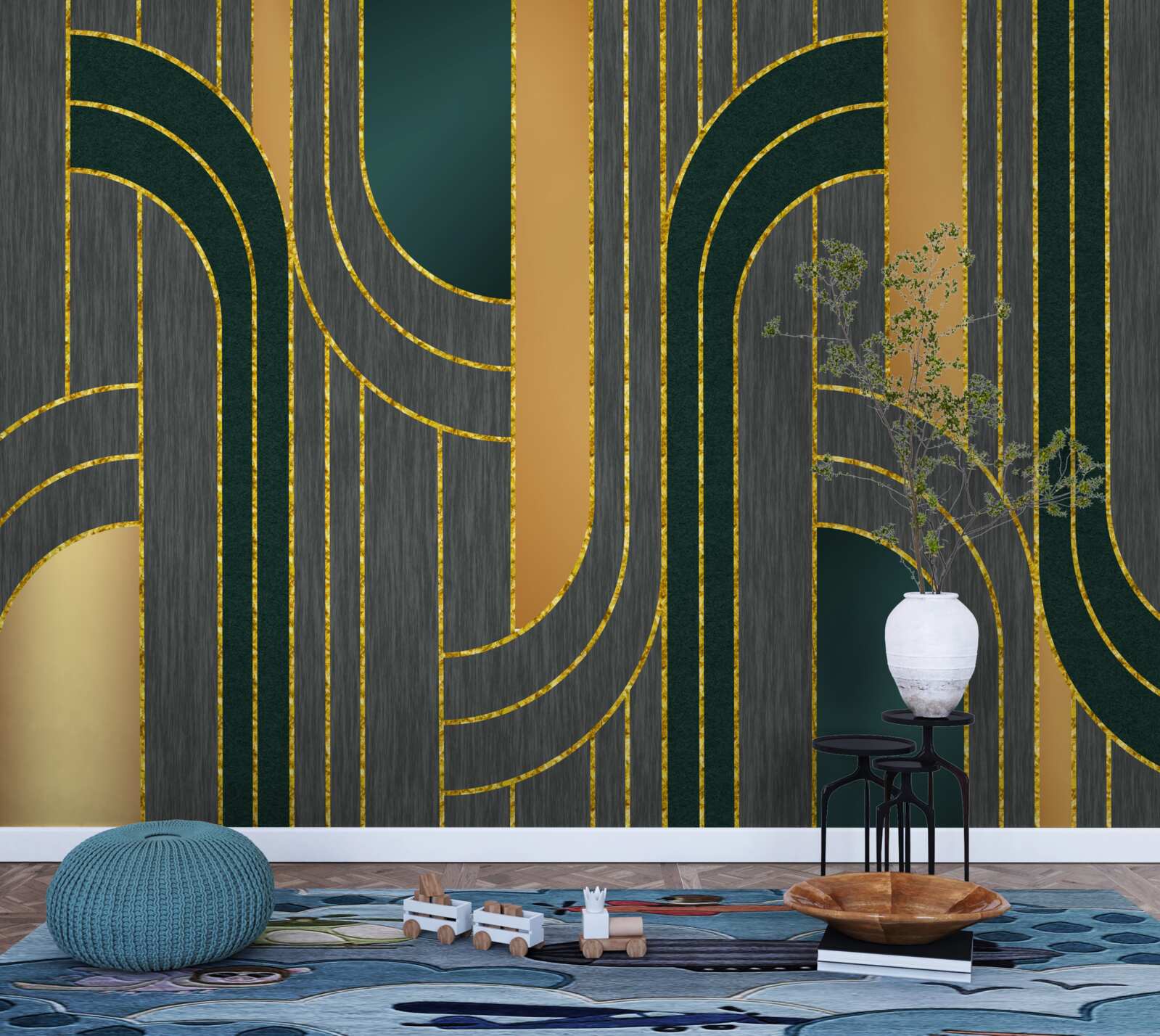 Fototapeta tmavé čiary, neustále a plynulo prechádzajúce jedna do druhej