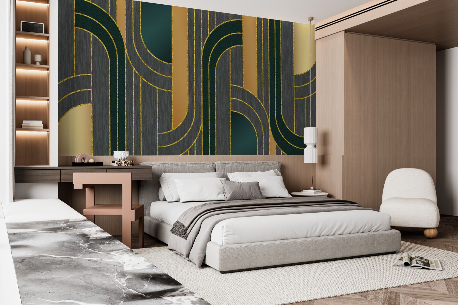 Fototapeta tmavé čiary, neustále a plynulo prechádzajúce jedna do druhej