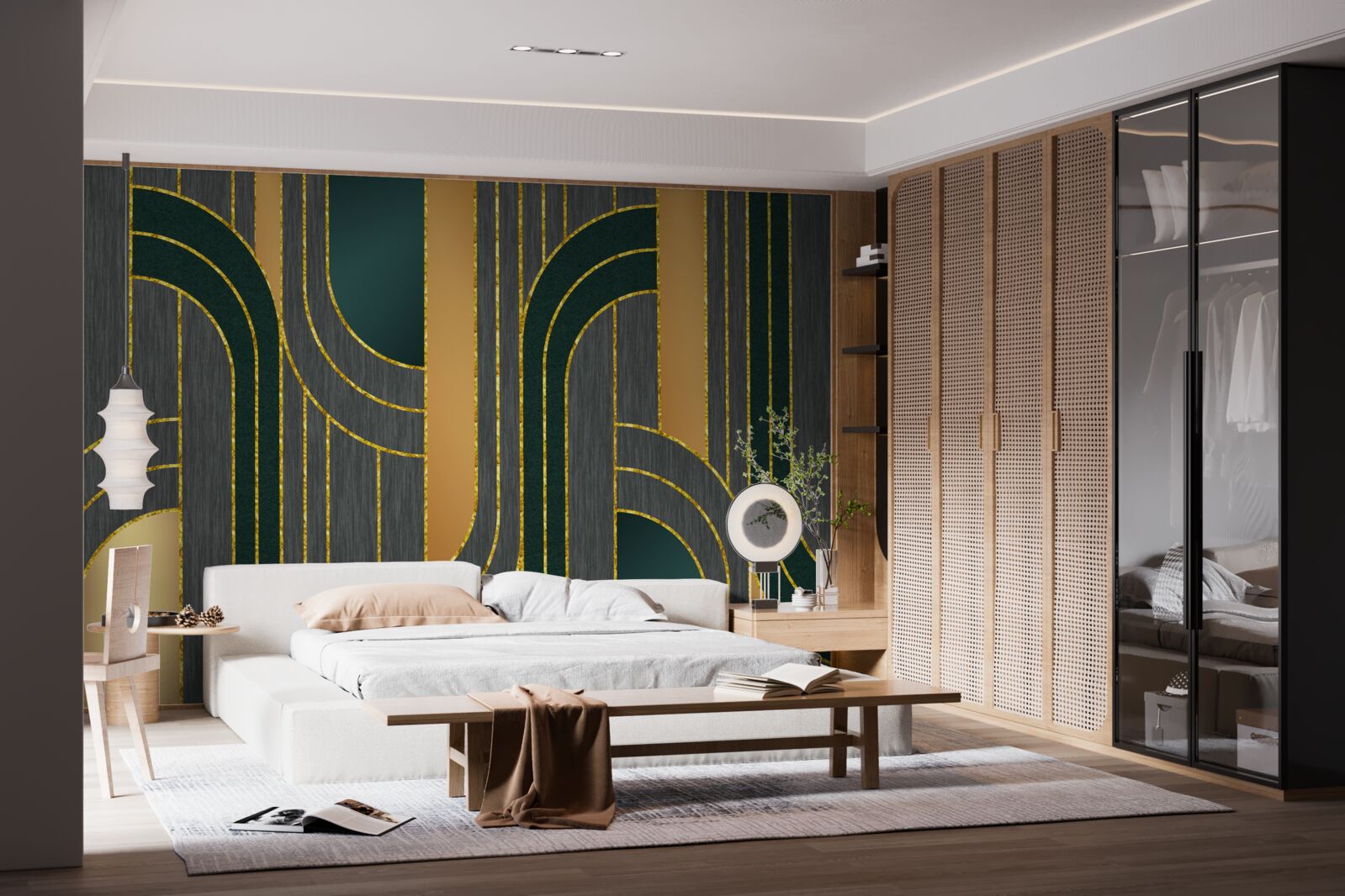 Fototapeta tmavé čiary, neustále a plynulo prechádzajúce jedna do druhej