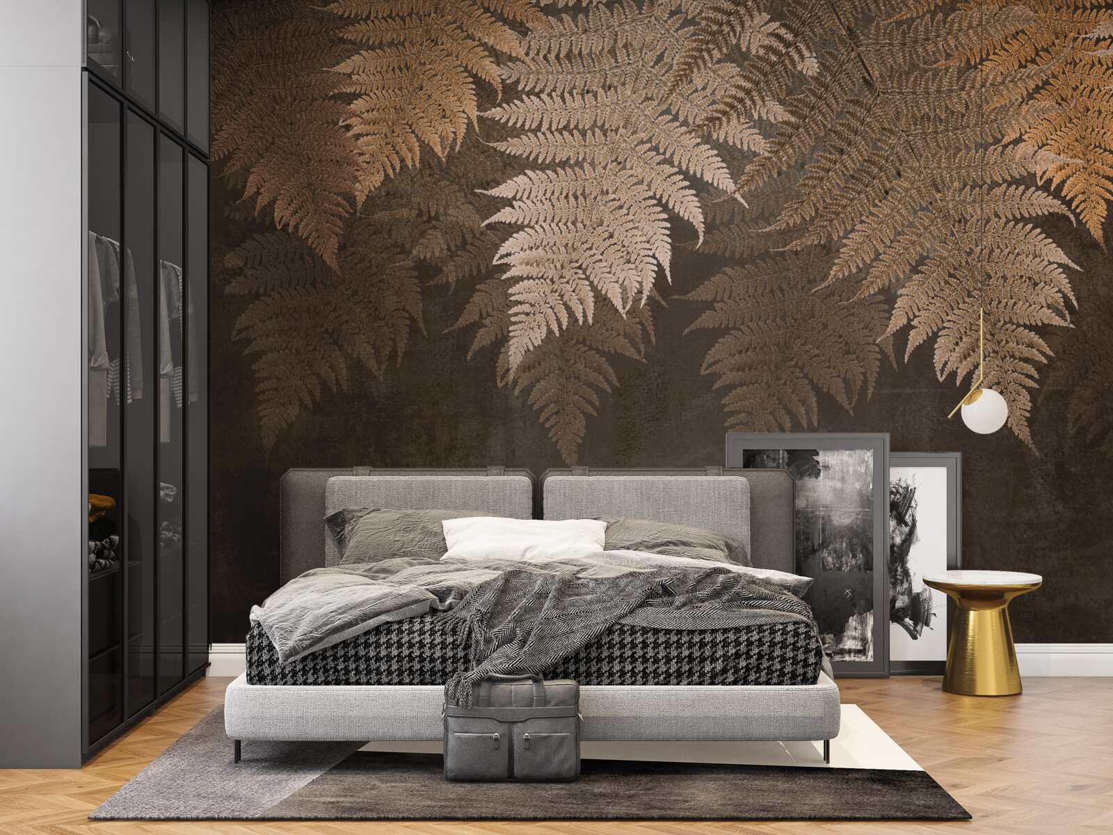 Fototapeta husté listy paprade na jeseň