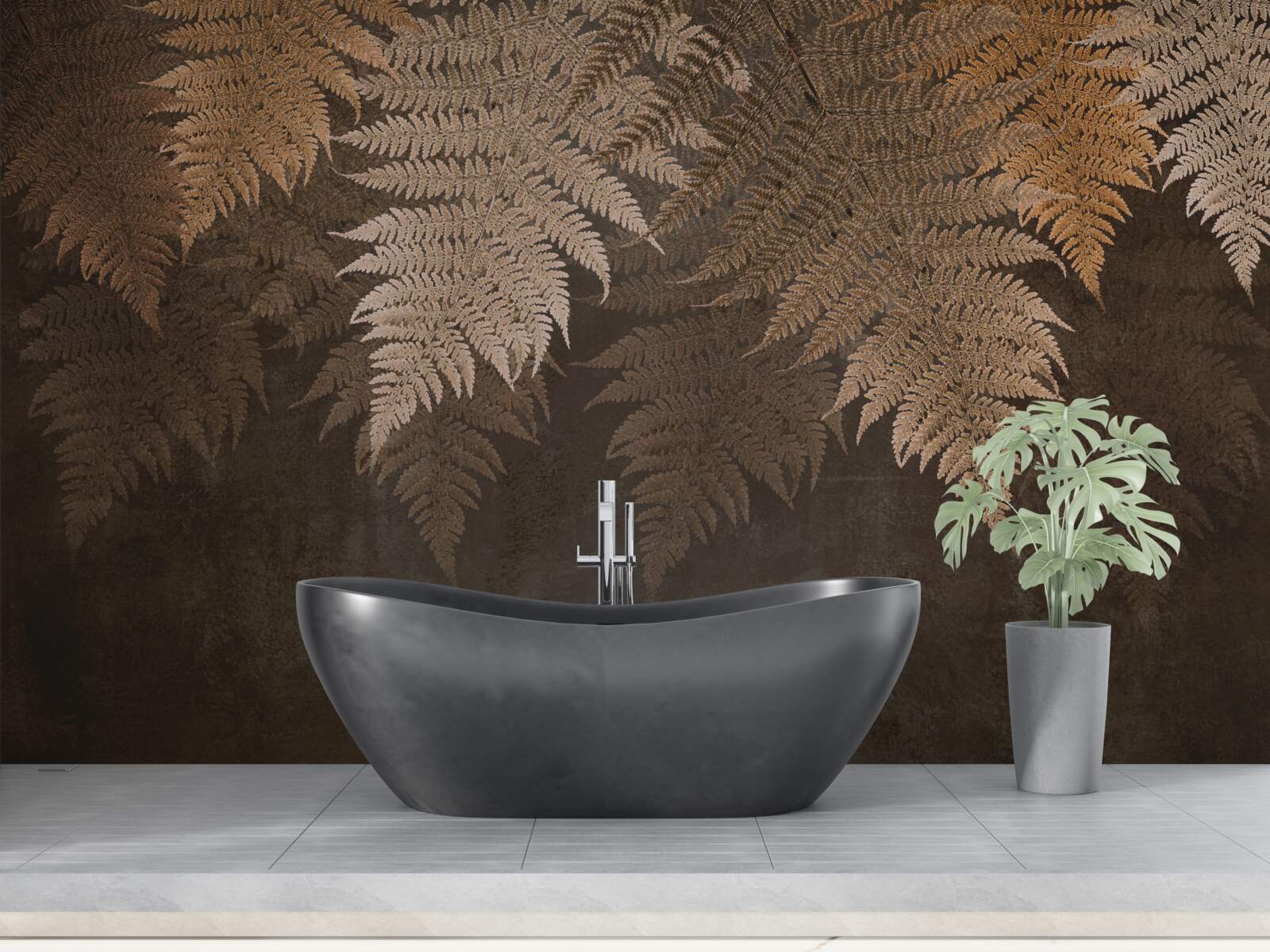 Fototapeta husté listy paprade na jeseň