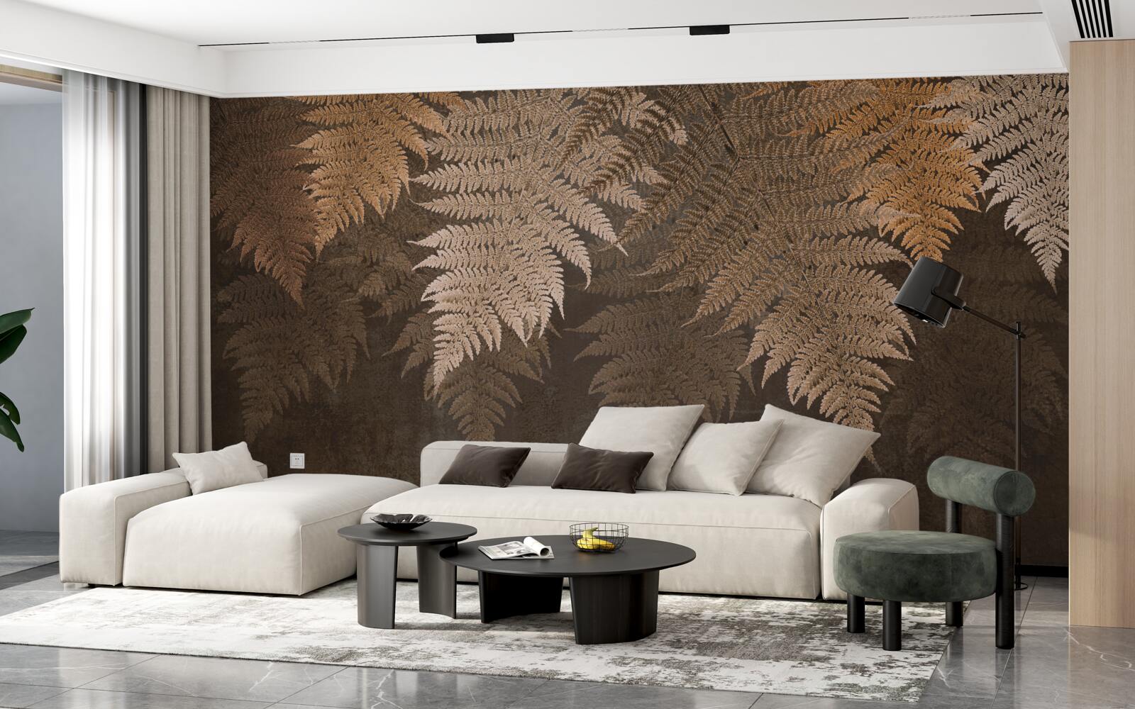 Fototapeta husté listy paprade na jeseň