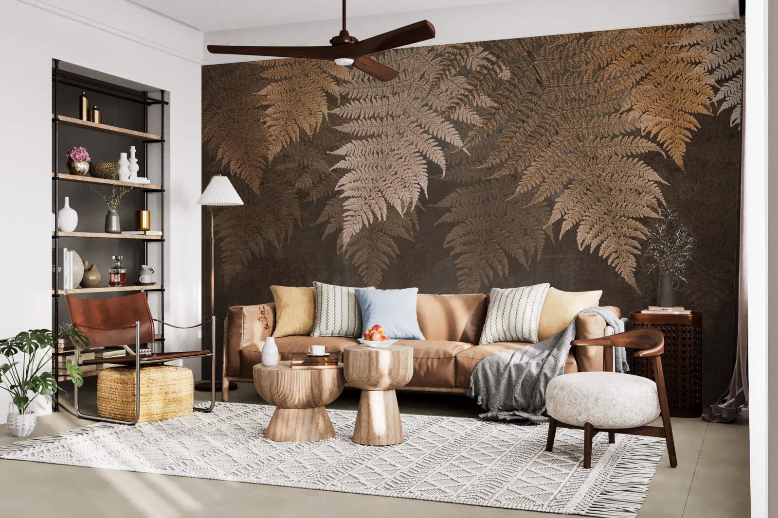 Fototapeta husté listy paprade na jeseň