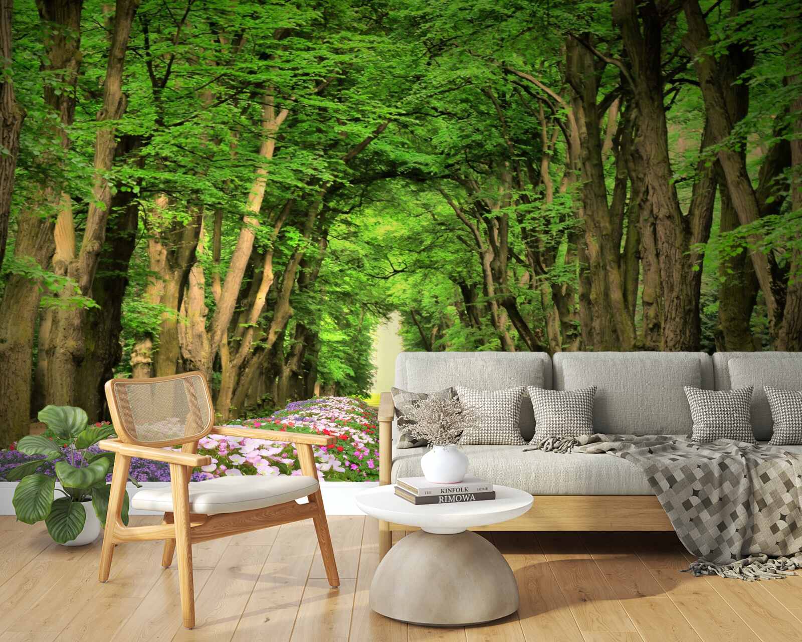 Fototapeta pohodlná cesta cez zelené húštiny lesa