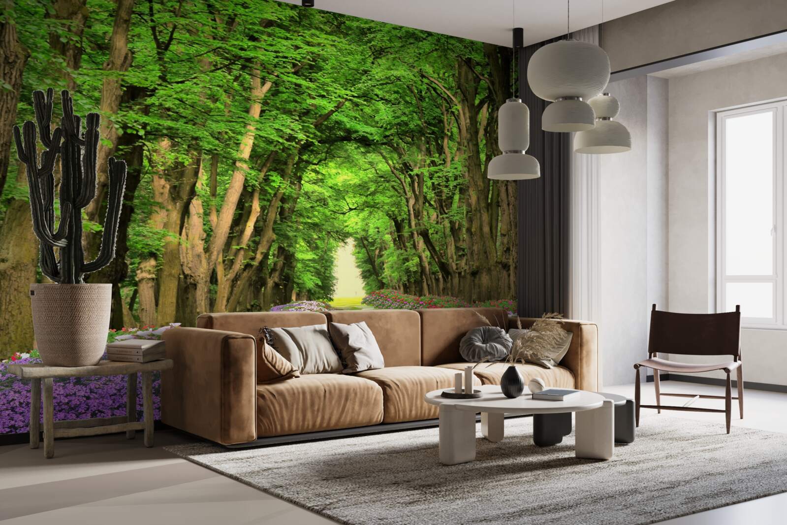 Fototapeta pohodlná cesta cez zelené húštiny lesa