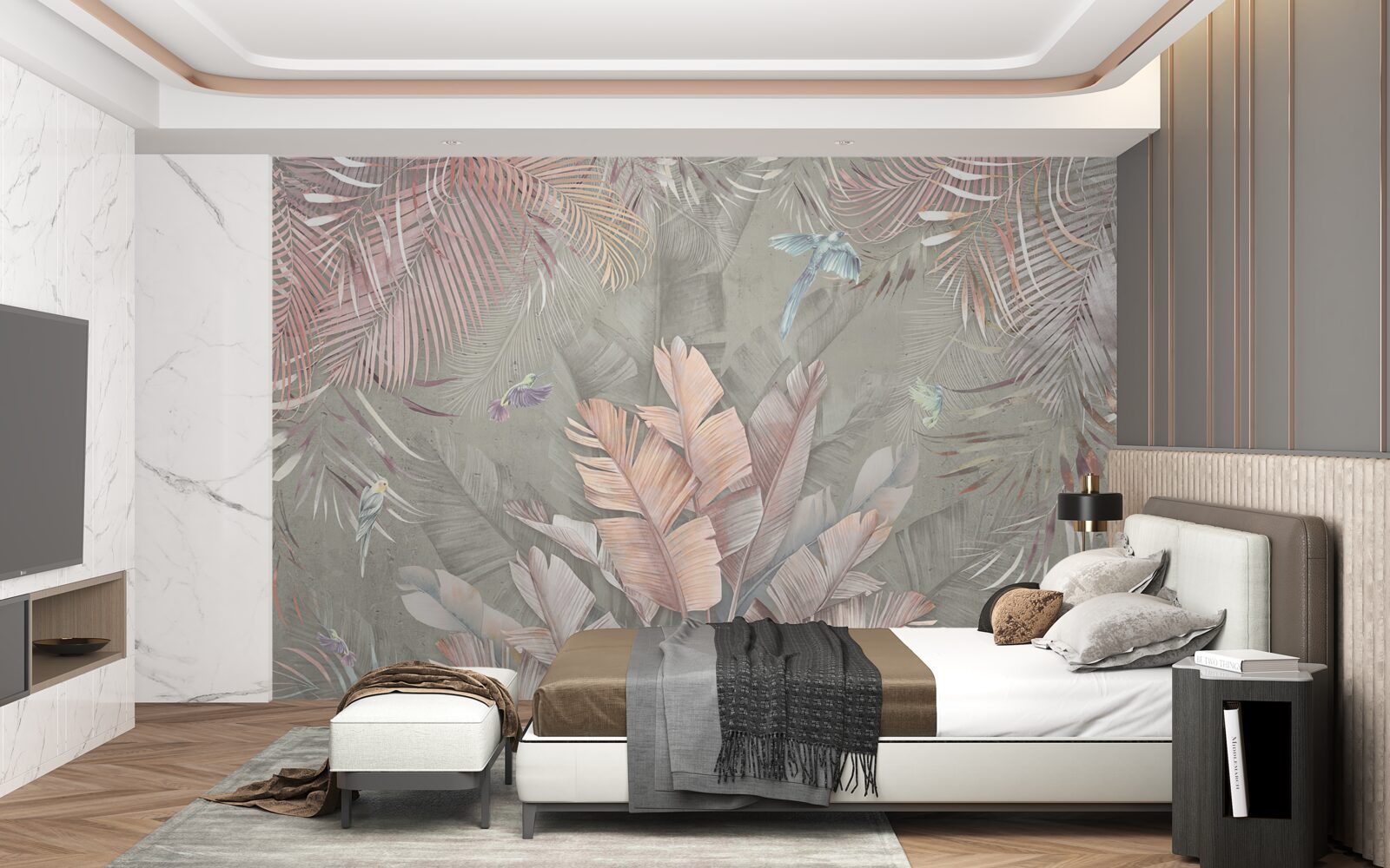 Fototapeta trópy s jemným ružovým odtieňom