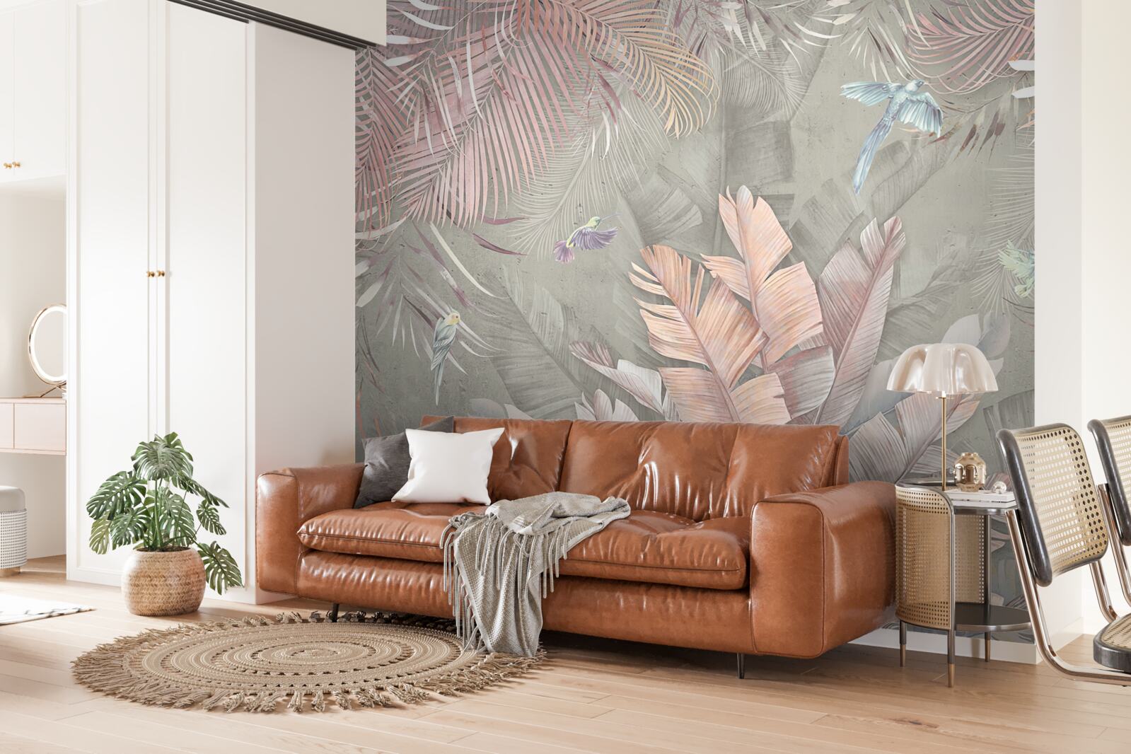 Fototapeta trópy s jemným ružovým odtieňom