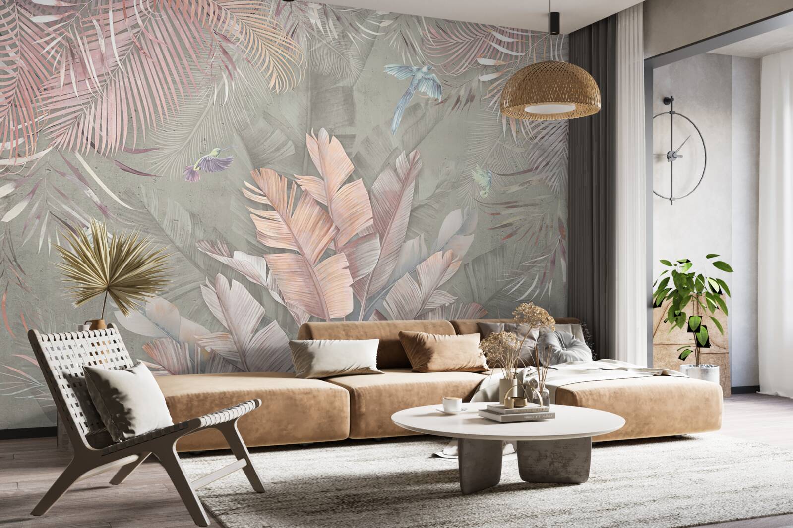 Fototapeta trópy s jemným ružovým odtieňom