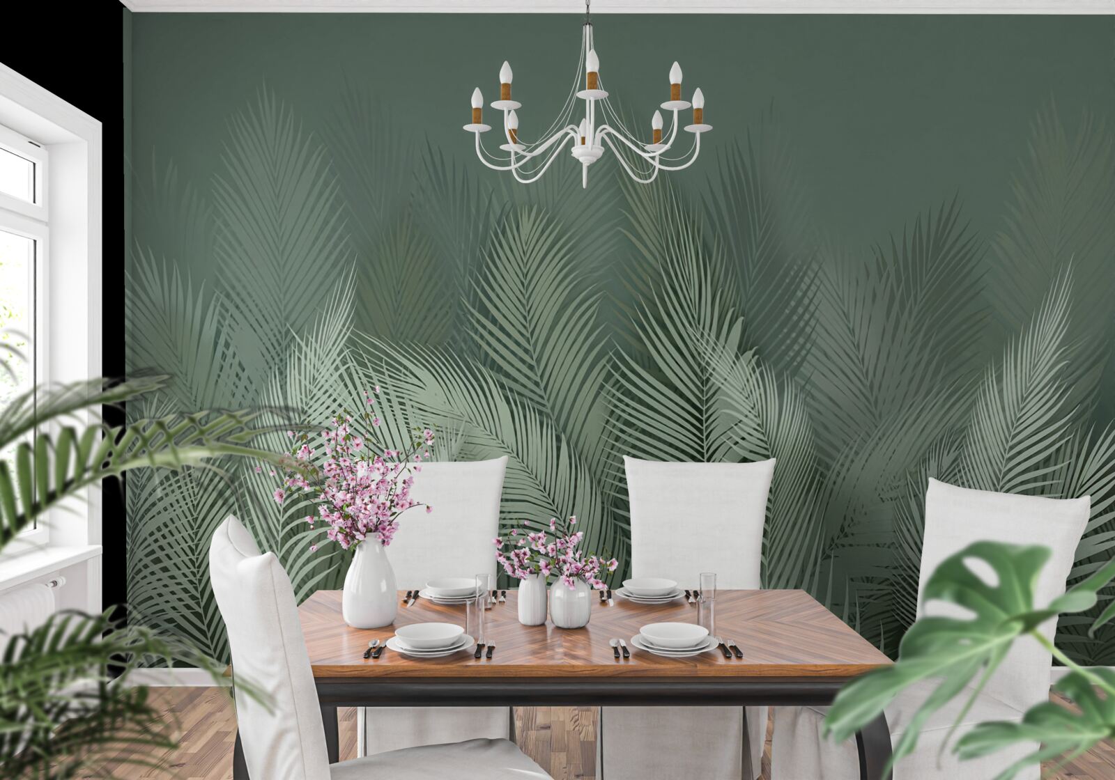 Fototapeta zelené palmové listy