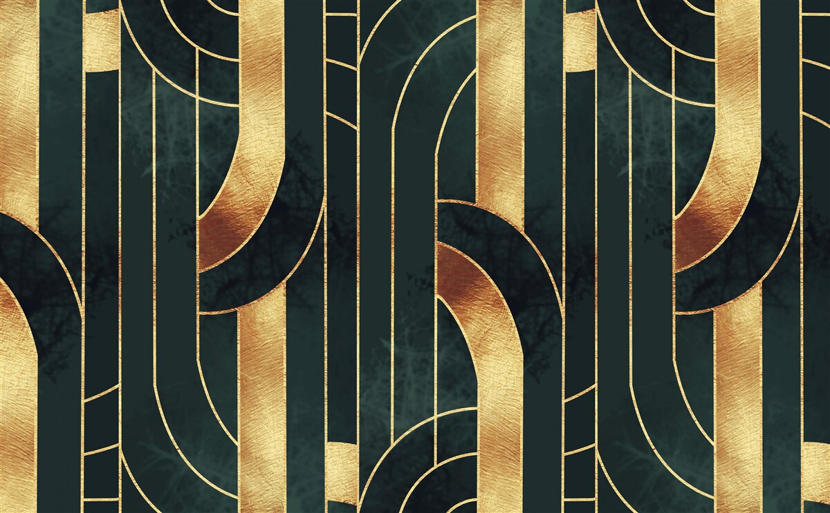 Fototapeta pôvabné línie zlata a smaragdu