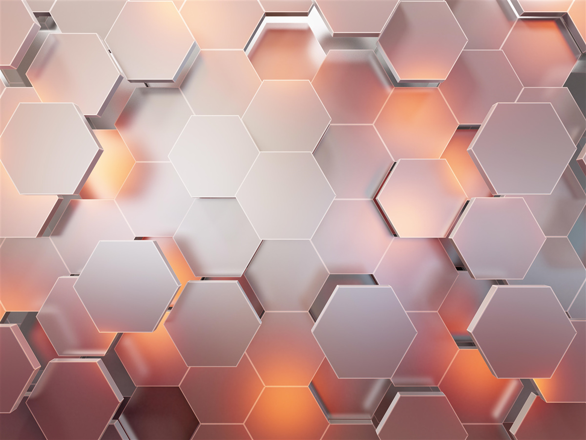 Fototapeta objemové šesťuholníky