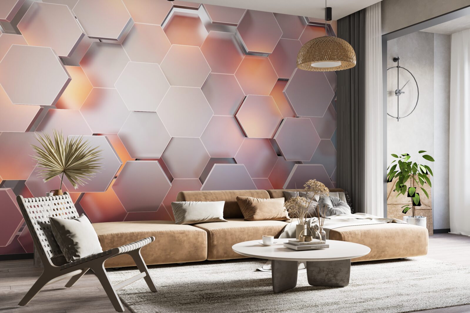 Fototapeta objemové šesťuholníky