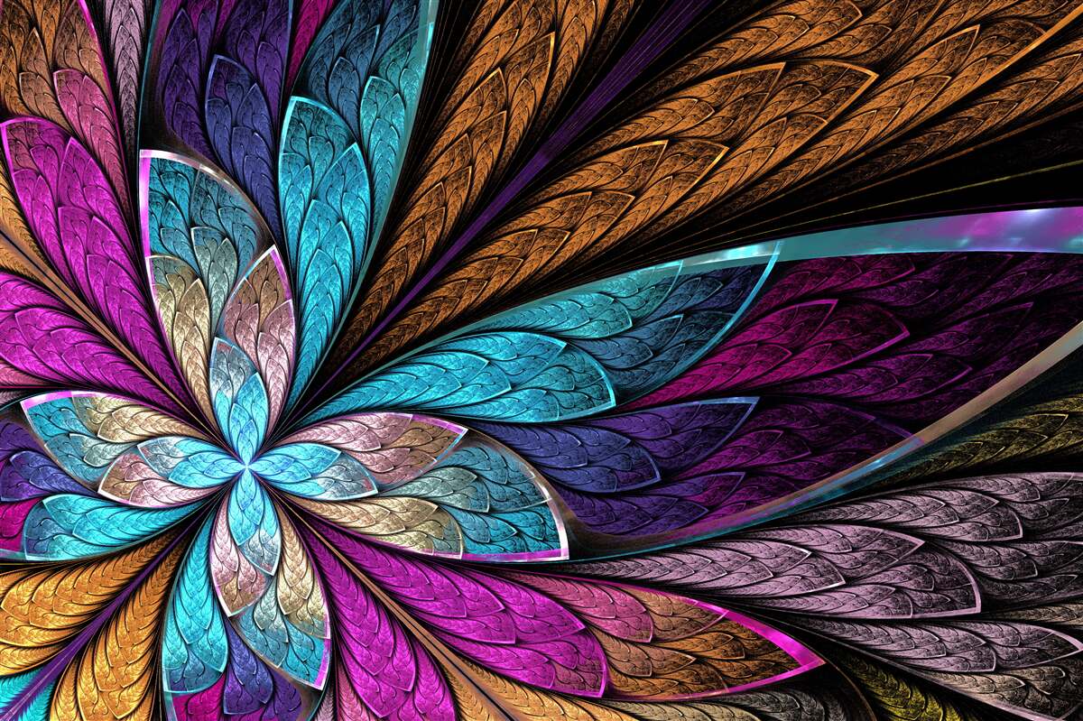 Fototapeta mozaika z abstraktných okvetných lístkov