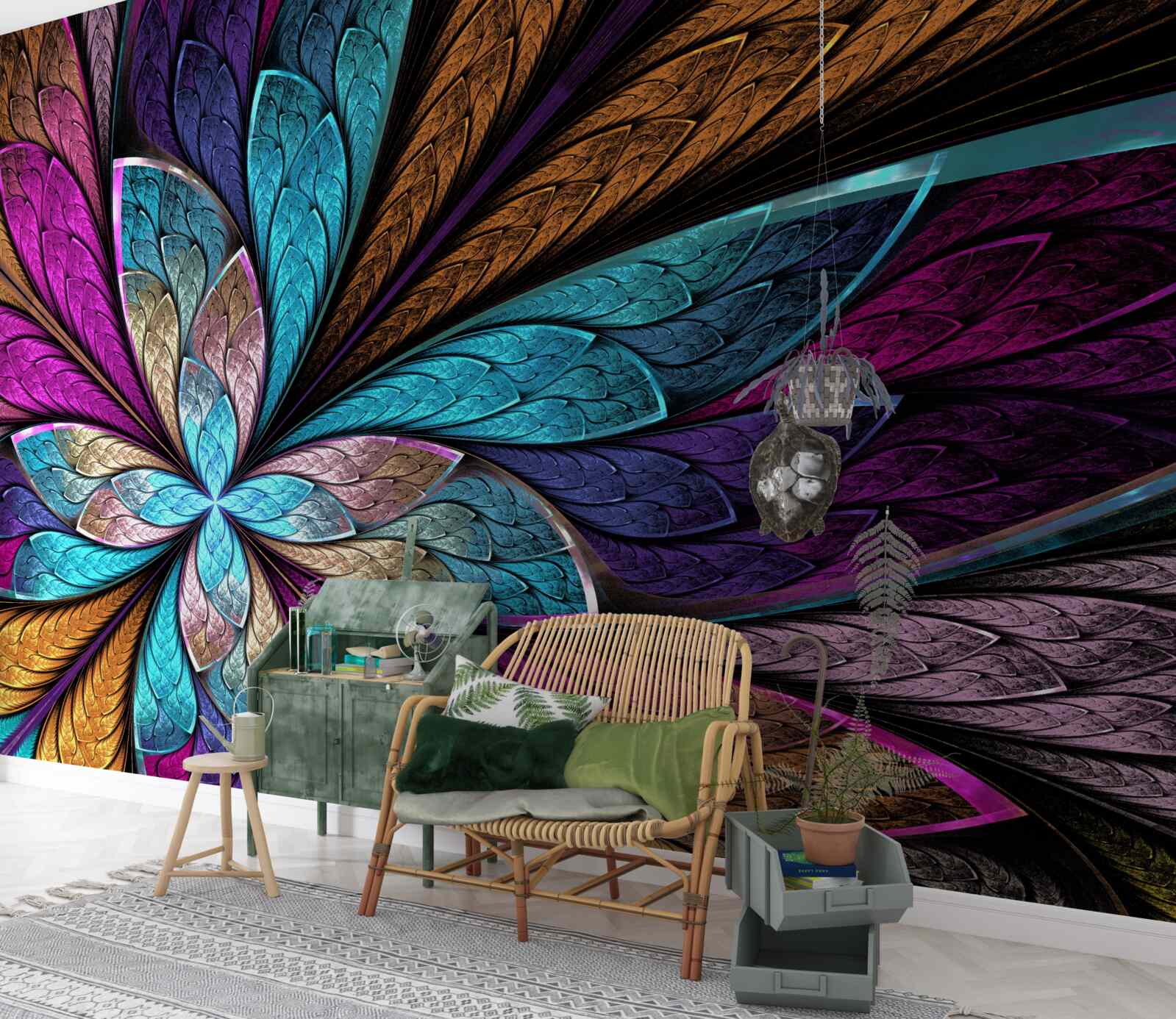 Fototapeta mozaika z abstraktných okvetných lístkov