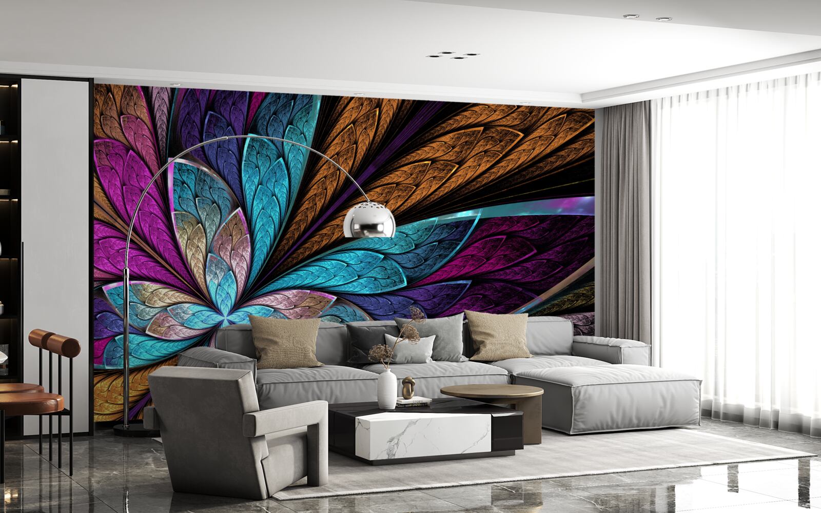 Fototapeta mozaika z abstraktných okvetných lístkov