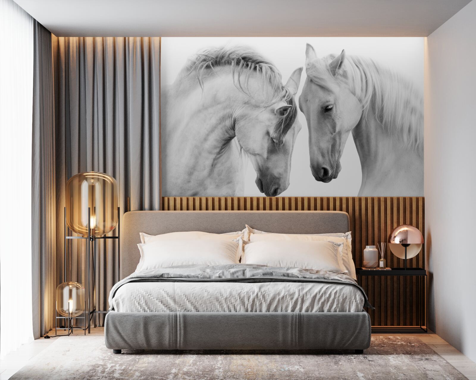 Fototapeta biele kone komunikujú