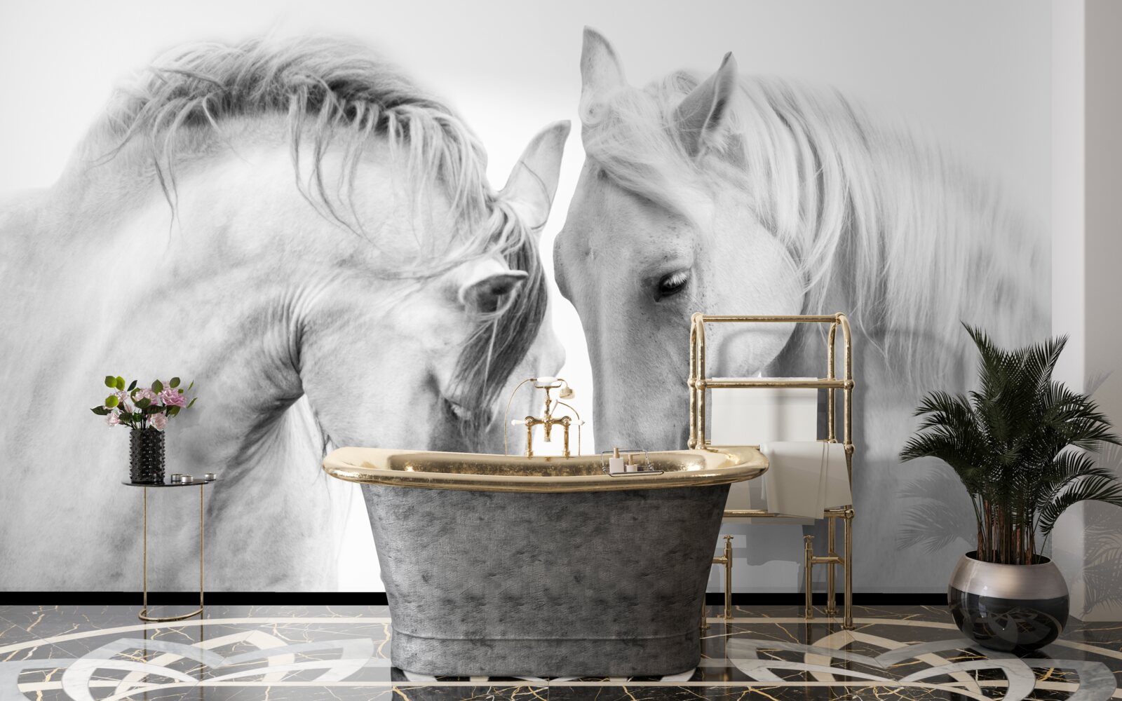 Fototapeta biele kone komunikujú