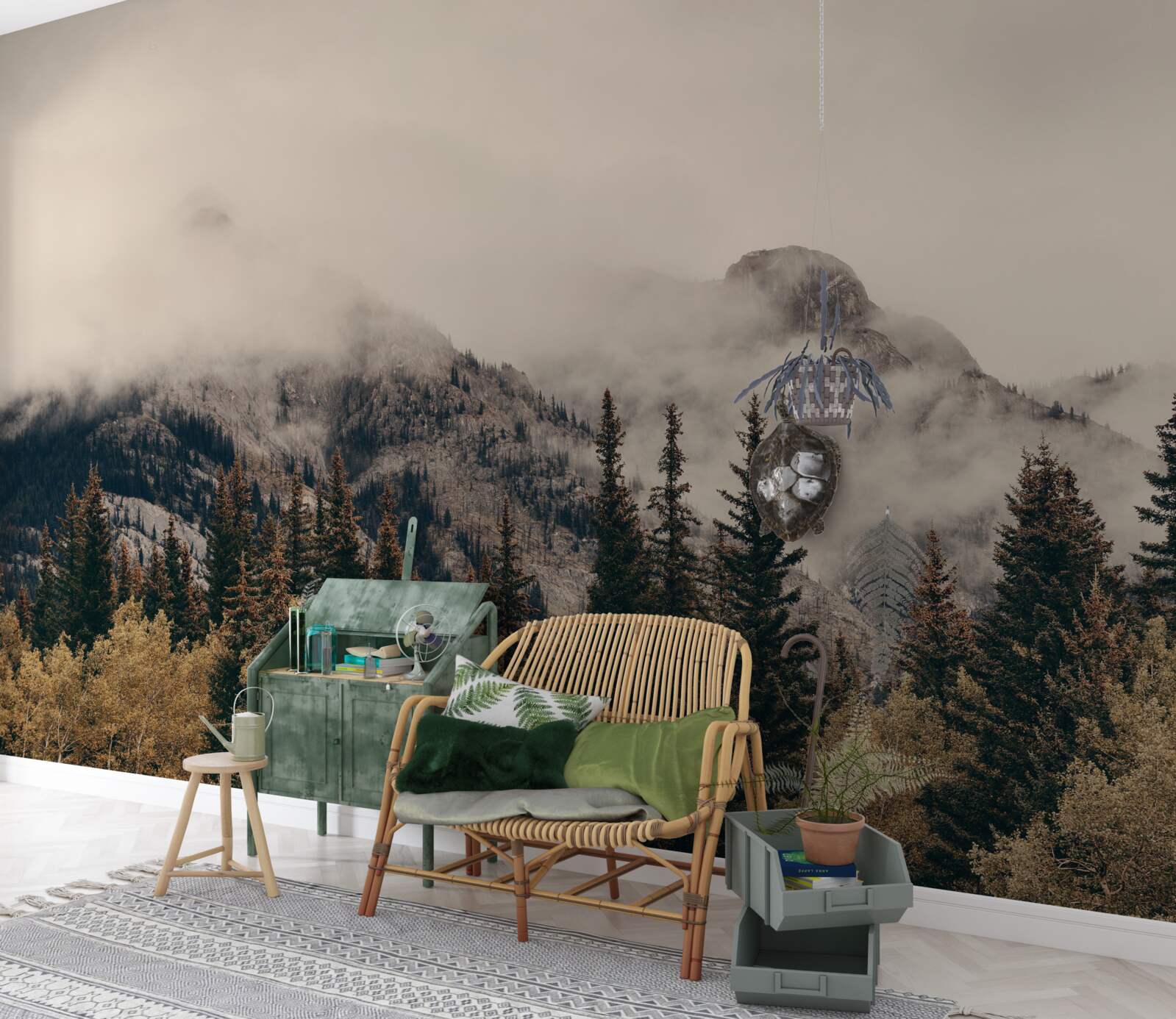 Fototapeta vysoké hory sú pokryté hmlou