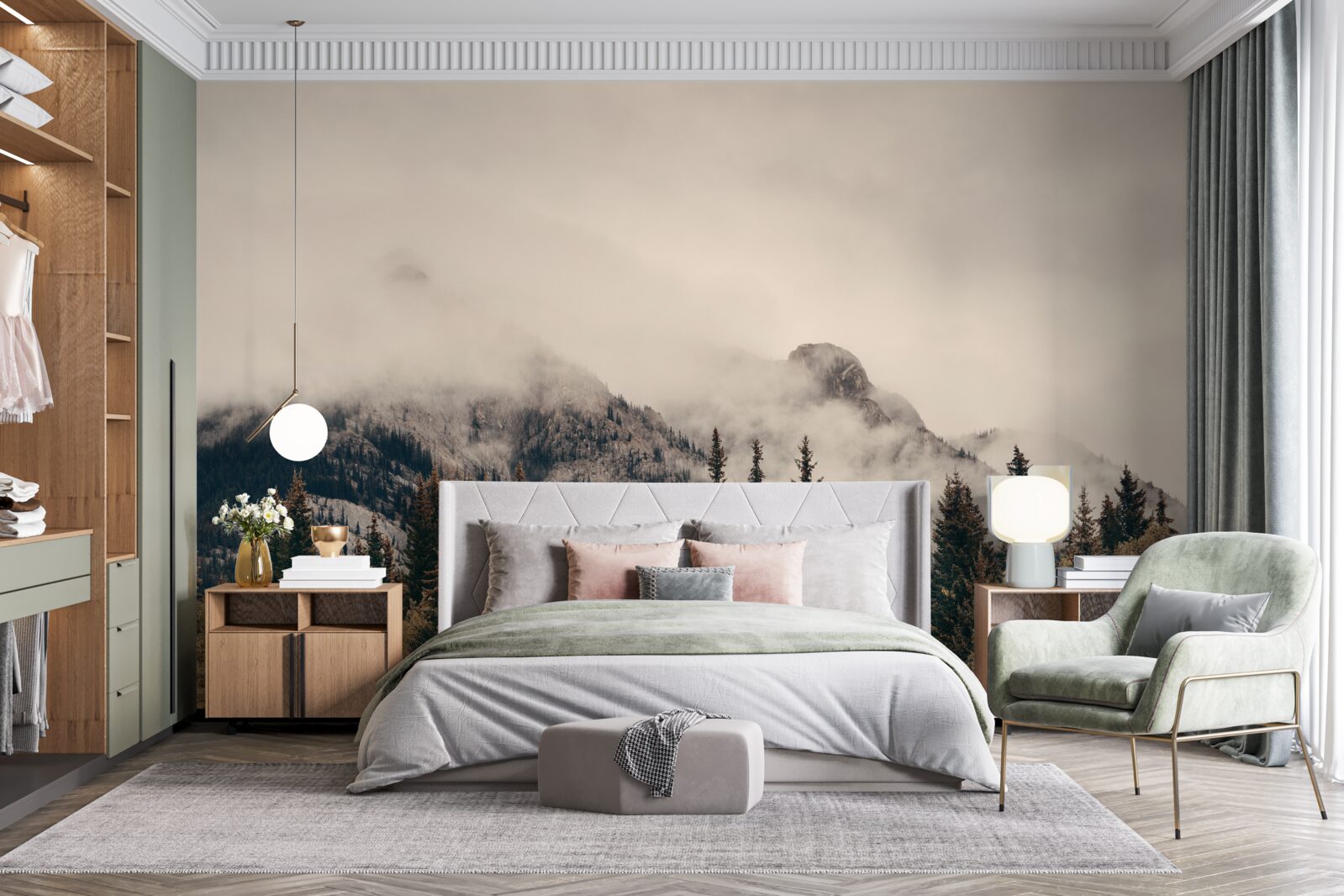 Fototapeta vysoké hory sú pokryté hmlou