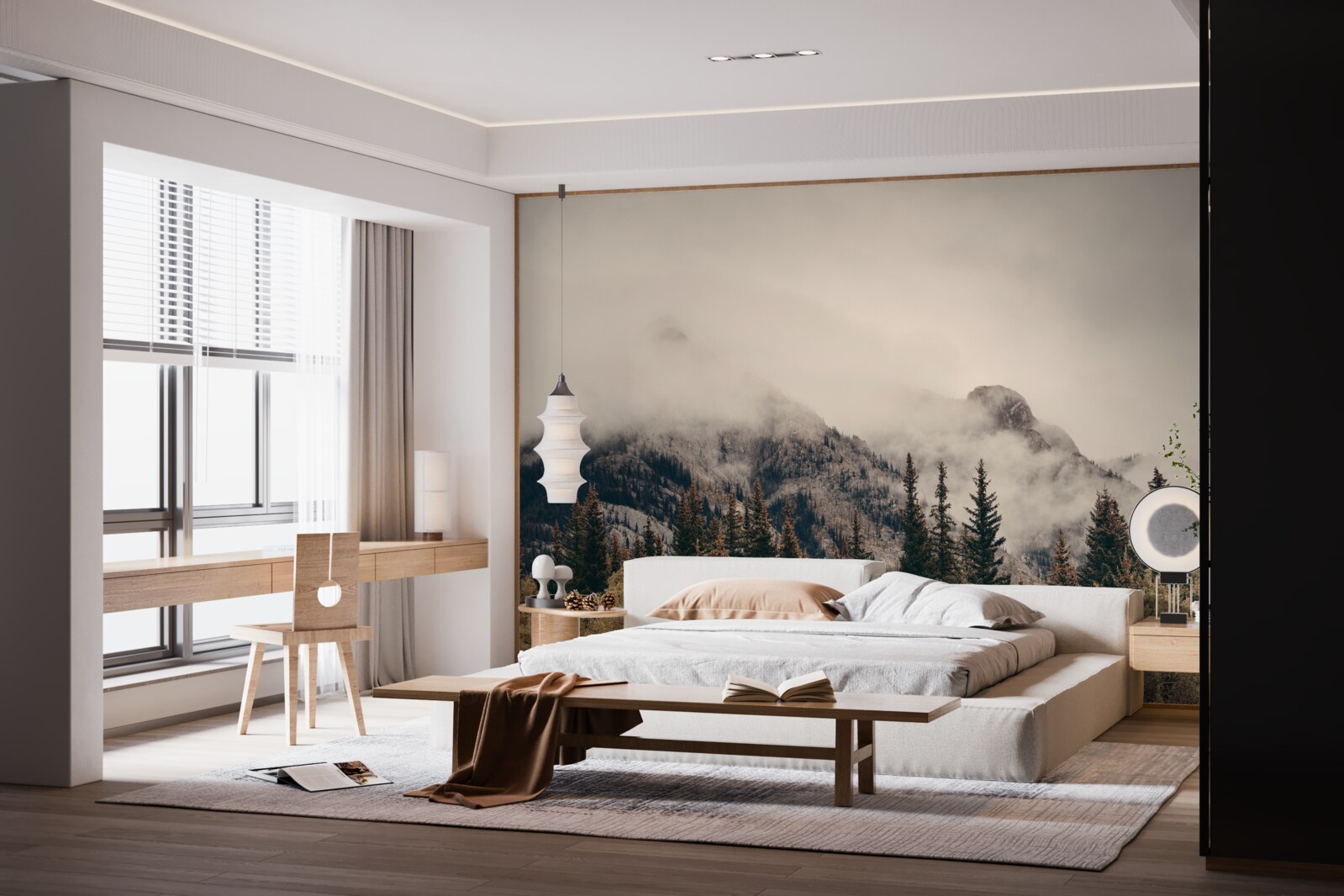 Fototapeta vysoké hory sú pokryté hmlou