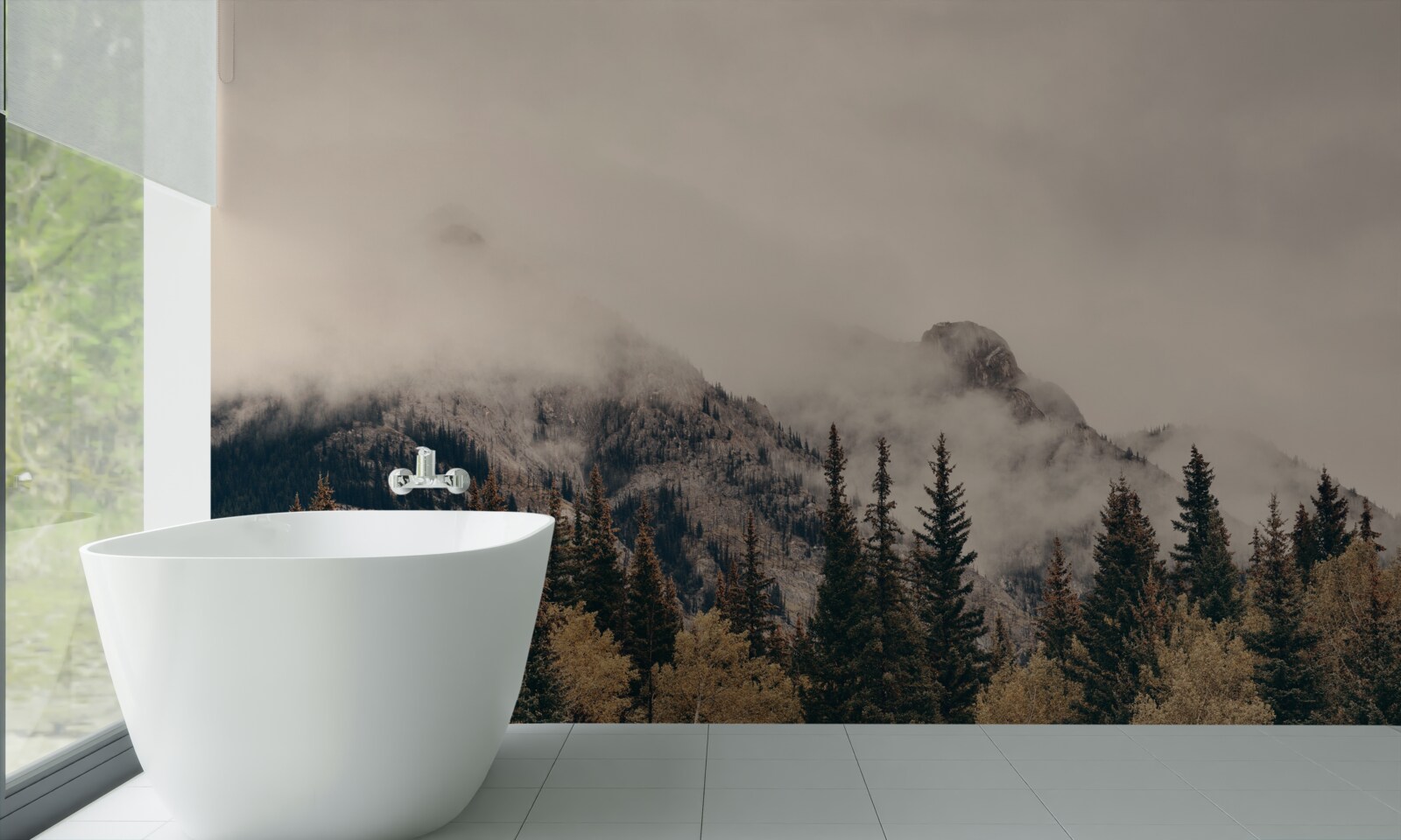 Fototapeta vysoké hory sú pokryté hmlou