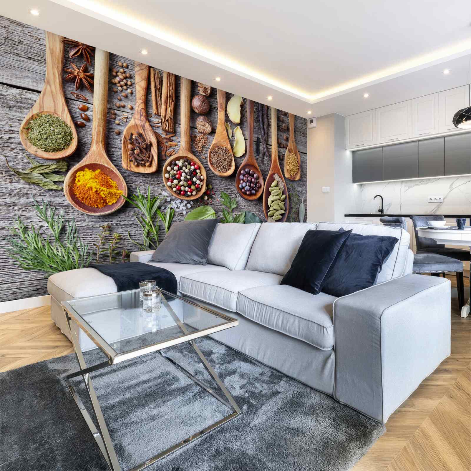 Fototapeta viacfarebné korenie vyžarujúce arómu