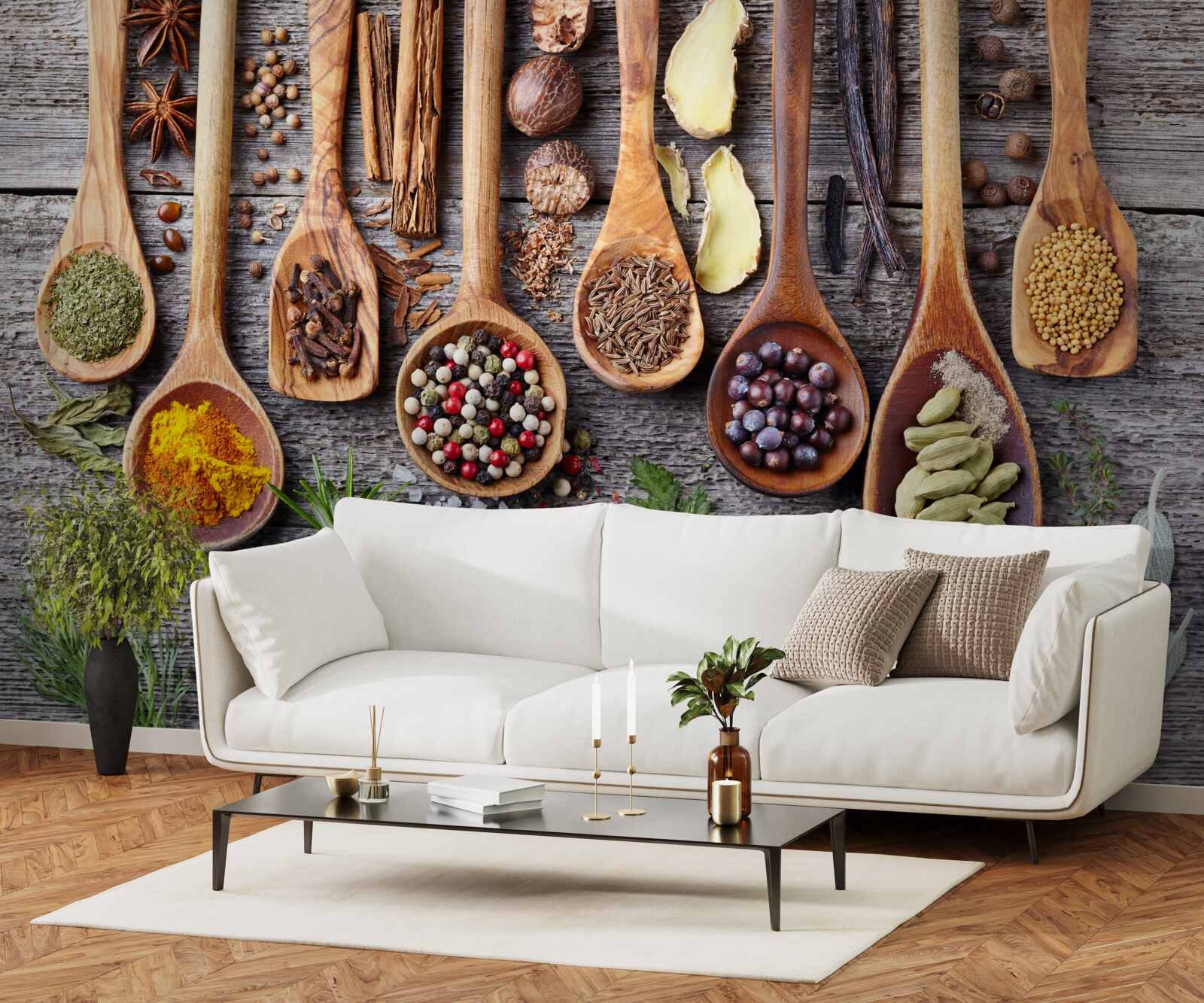Fototapeta viacfarebné korenie vyžarujúce arómu