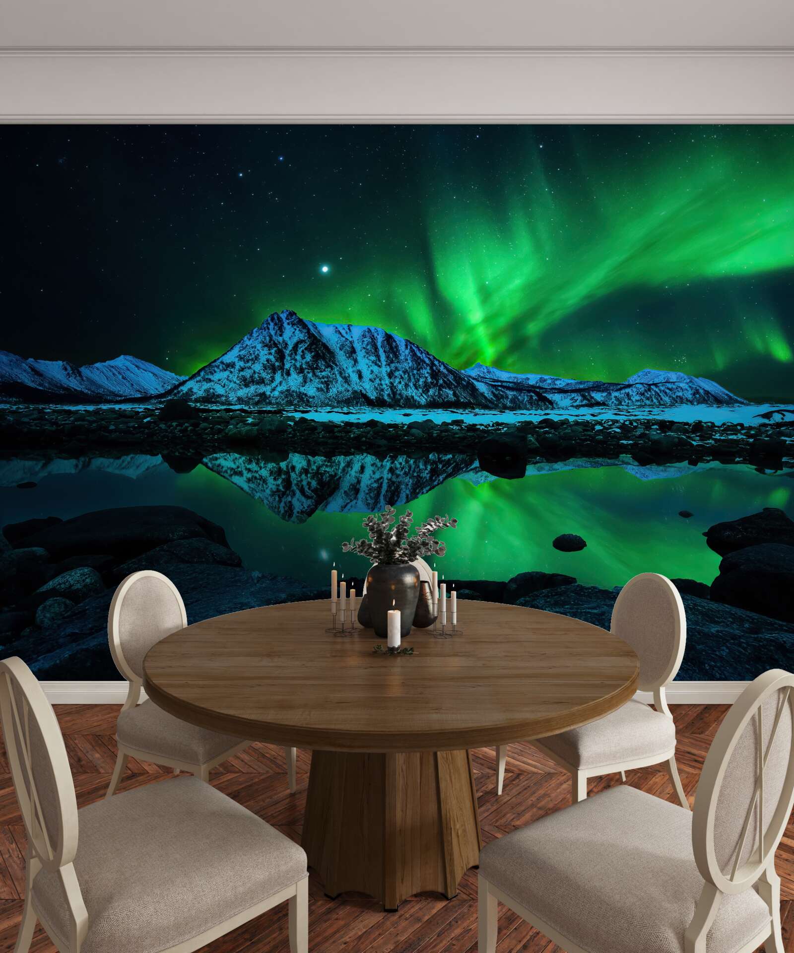 Fototapeta úžasná polárna žiara nad morom