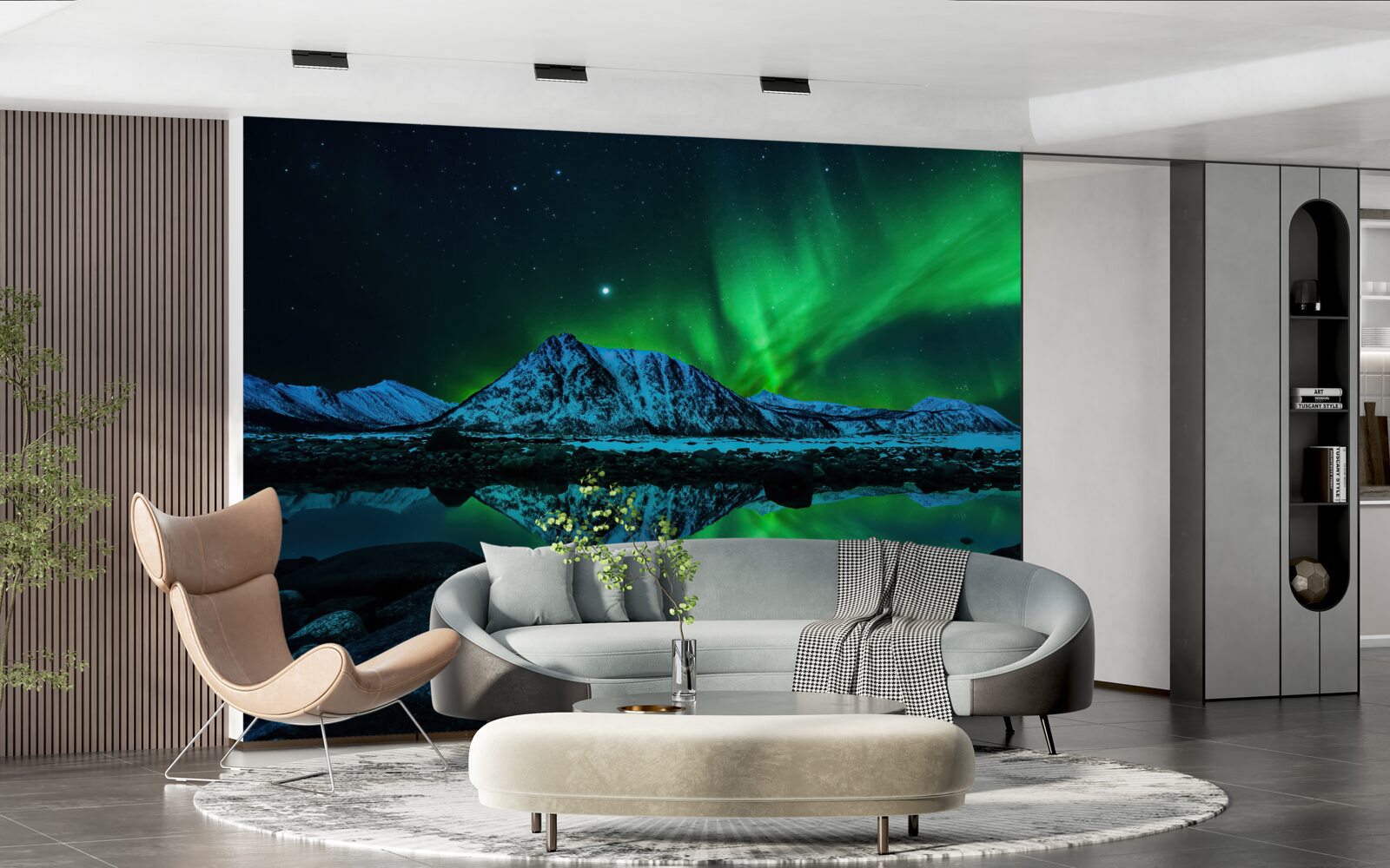 Fototapeta úžasná polárna žiara nad morom