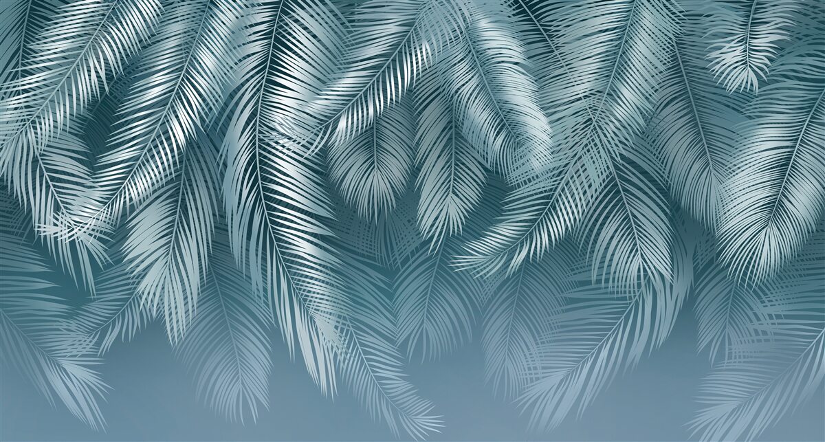 Fototapeta pierkové listy v tyrkysovom odtieni