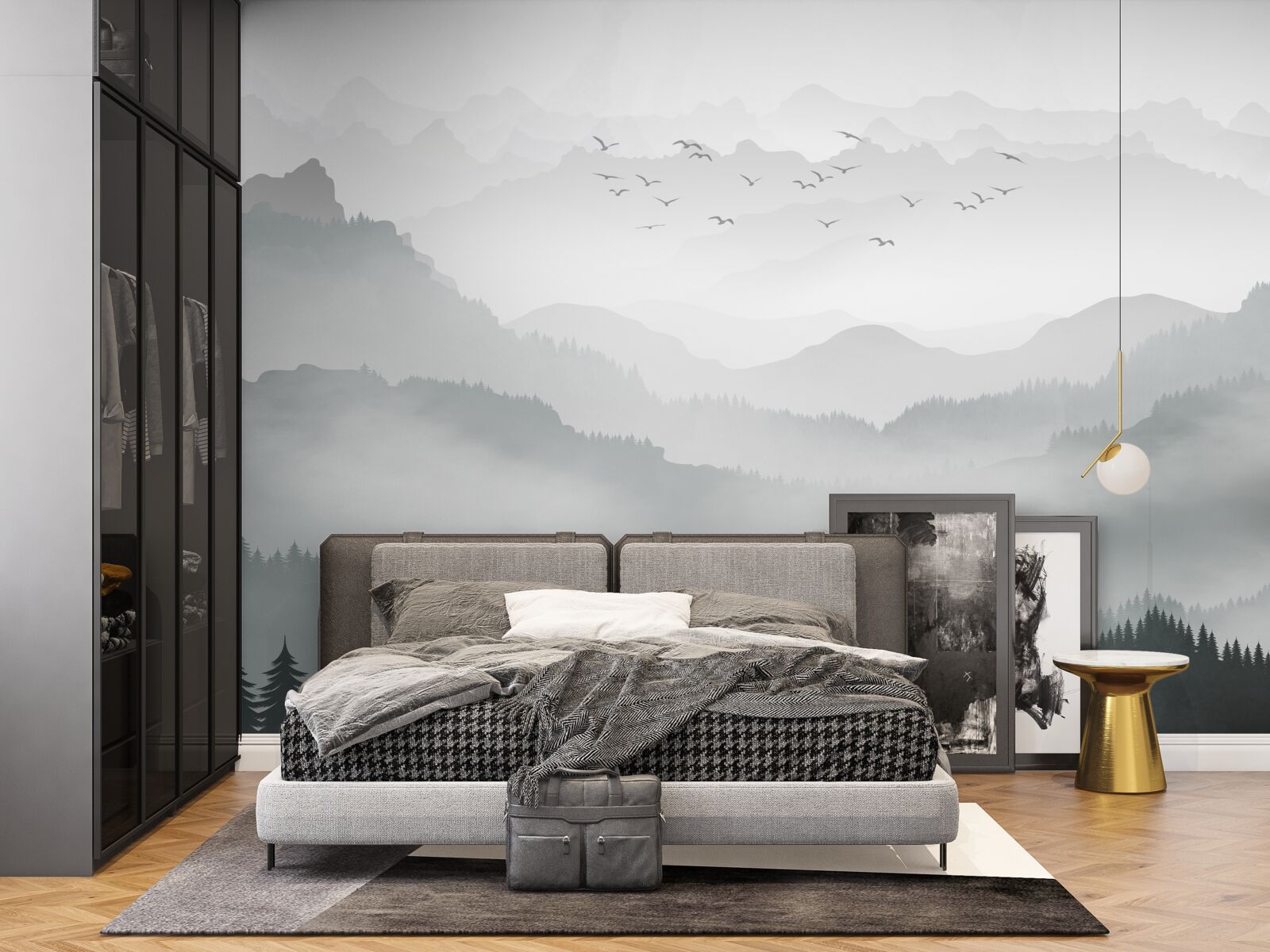 Fototapeta hmla husto pokrýva skalnaté štíty