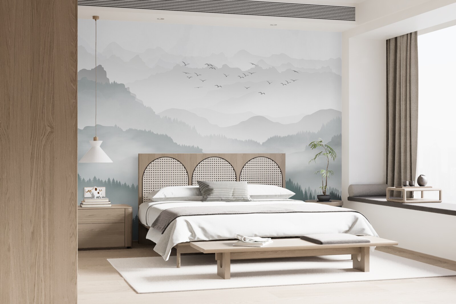 Fototapeta hmla husto pokrýva skalnaté štíty