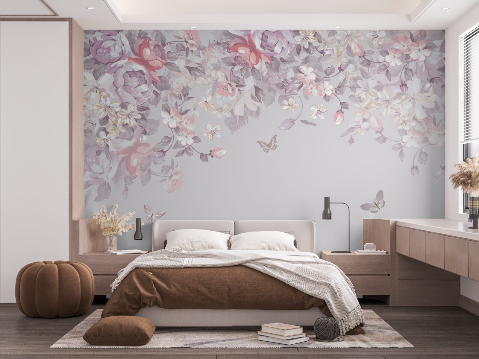 Fototapeta záhrada, kde kvitnú kvety a motýle