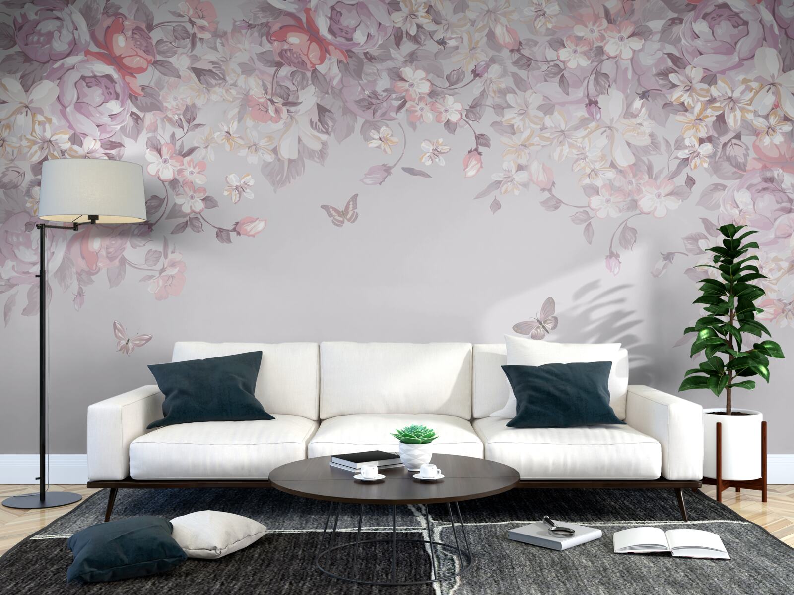 Fototapeta záhrada, kde kvitnú kvety a motýle