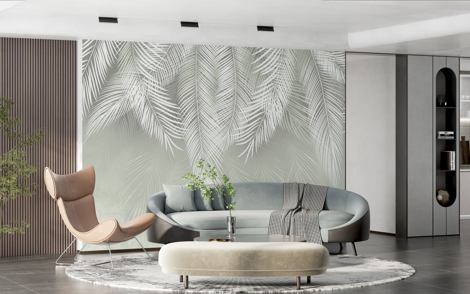 Fototapeta snehobiele, jemné a mäkké palmové listy