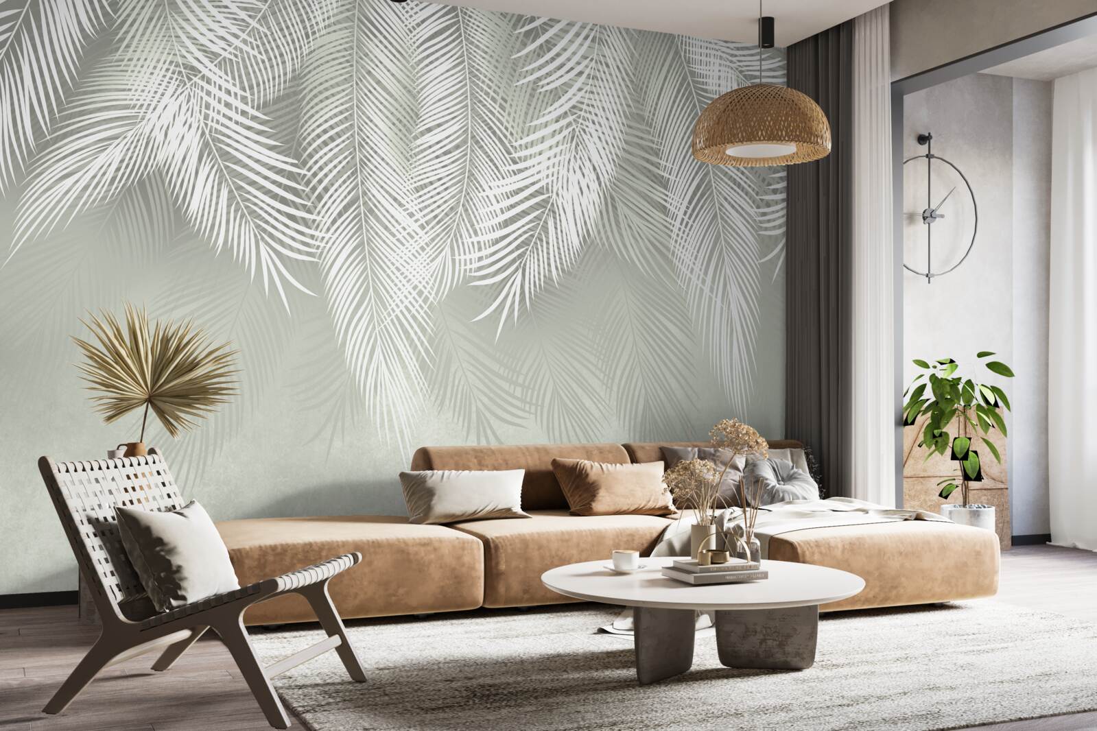 Fototapeta snehobiele, jemné a mäkké palmové listy