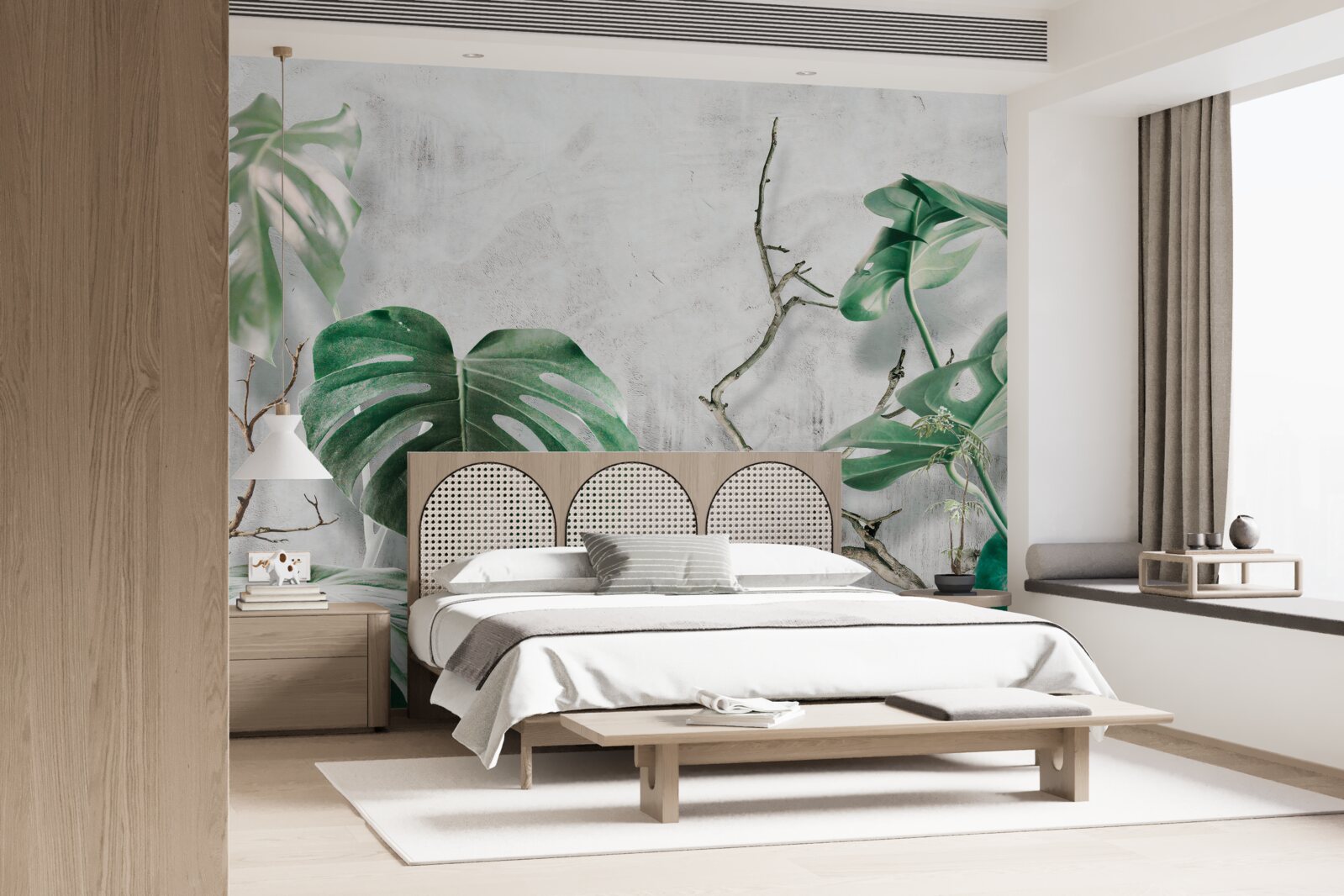 Fototapeta tropické príšery so zelenými vetvami