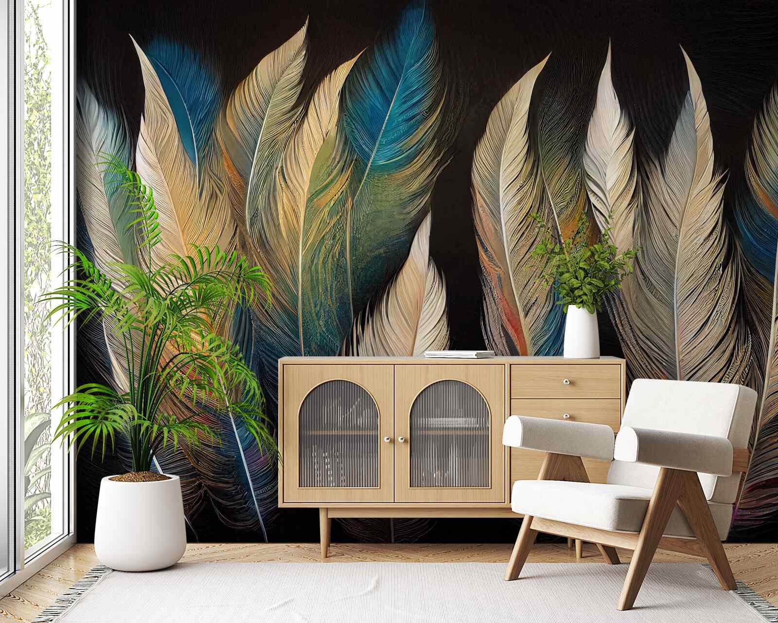 Fototapeta konštrukcia z vtáčieho peria