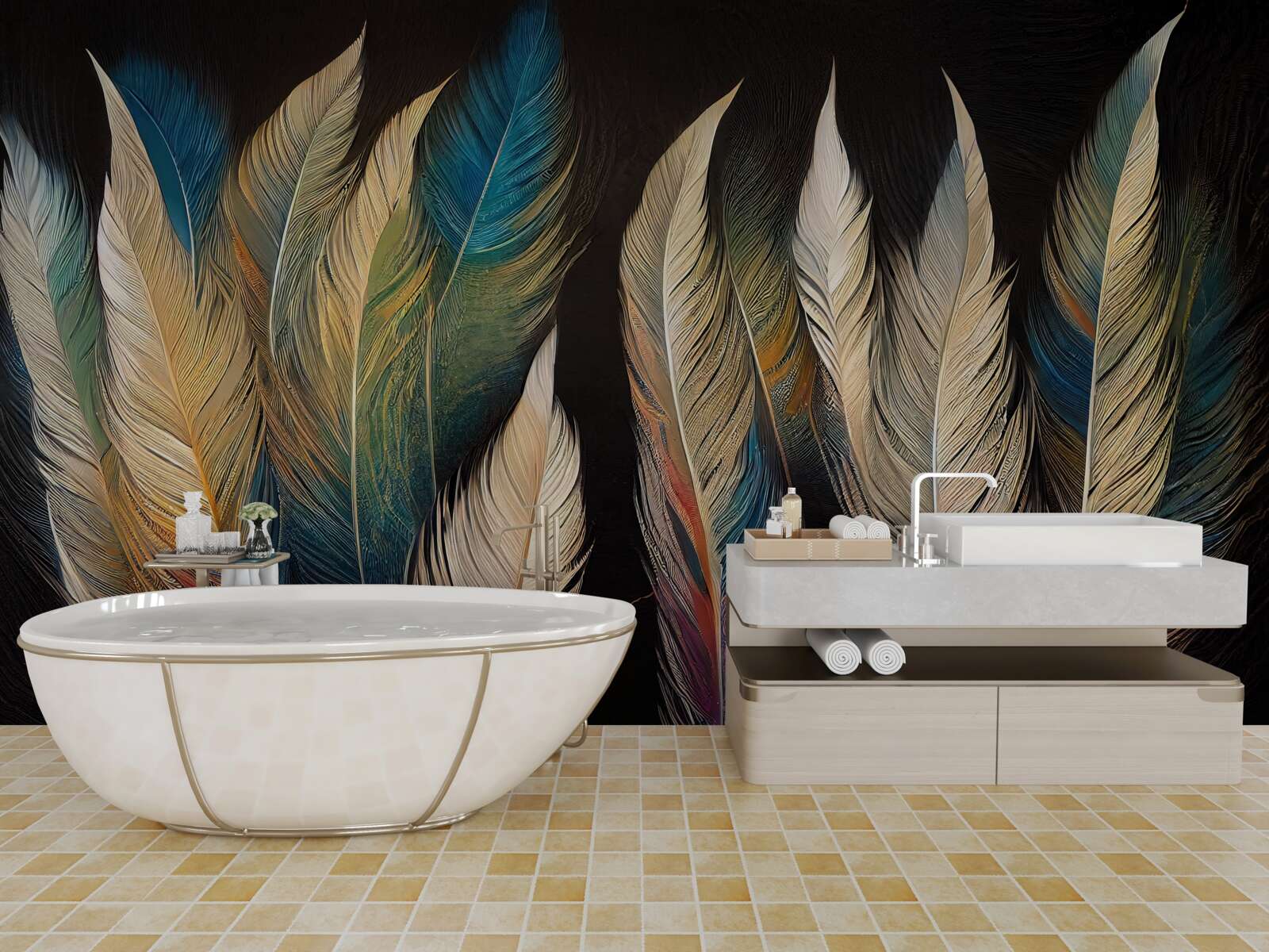 Fototapeta konštrukcia z vtáčieho peria