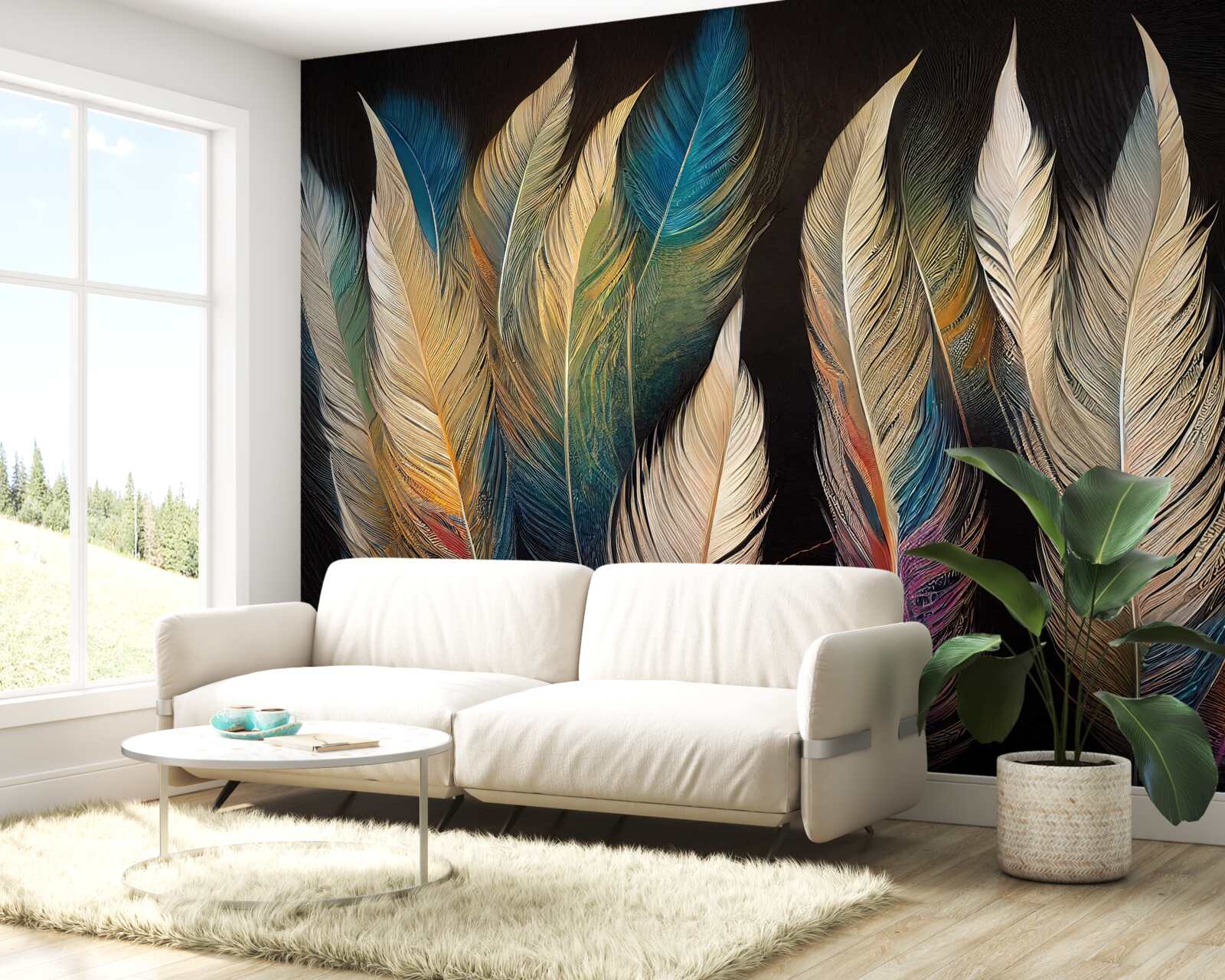 Fototapeta konštrukcia z vtáčieho peria