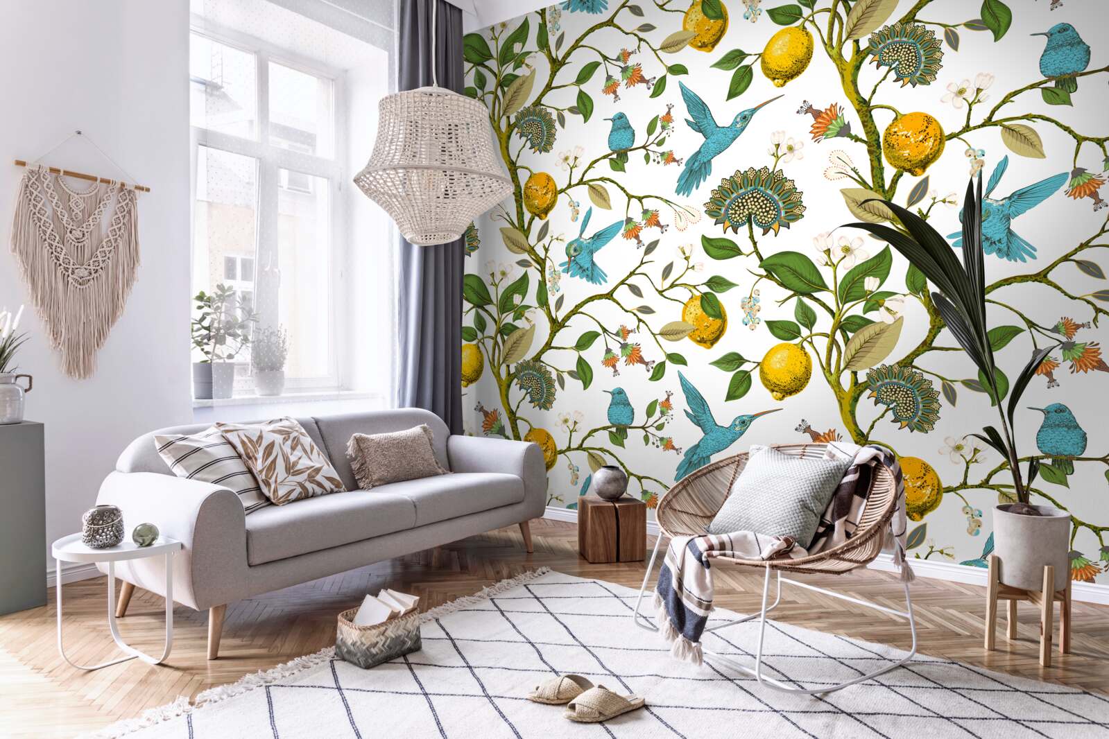 Fototapeta citróny a modré kolibríky