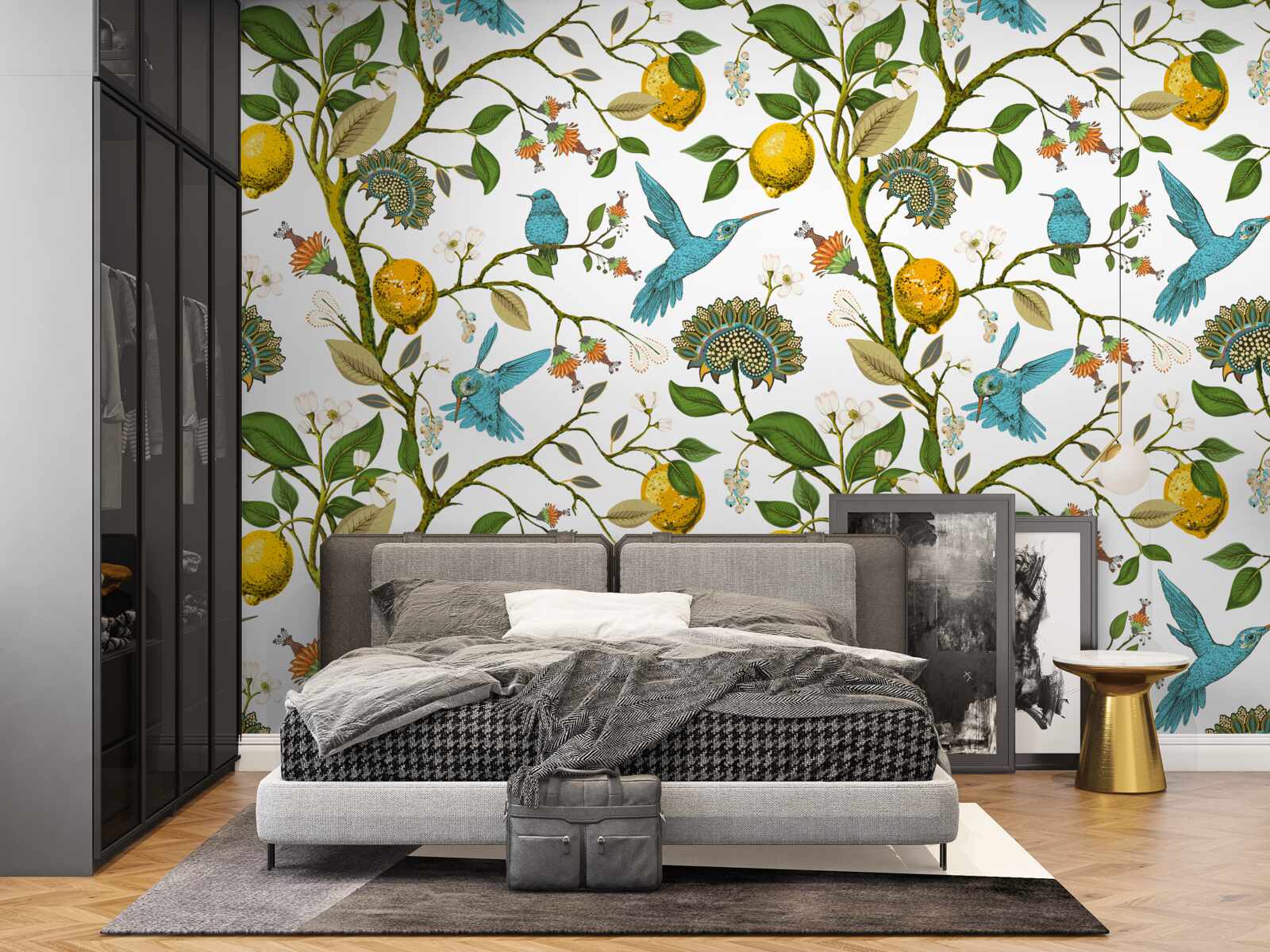 Fototapeta citróny a modré kolibríky