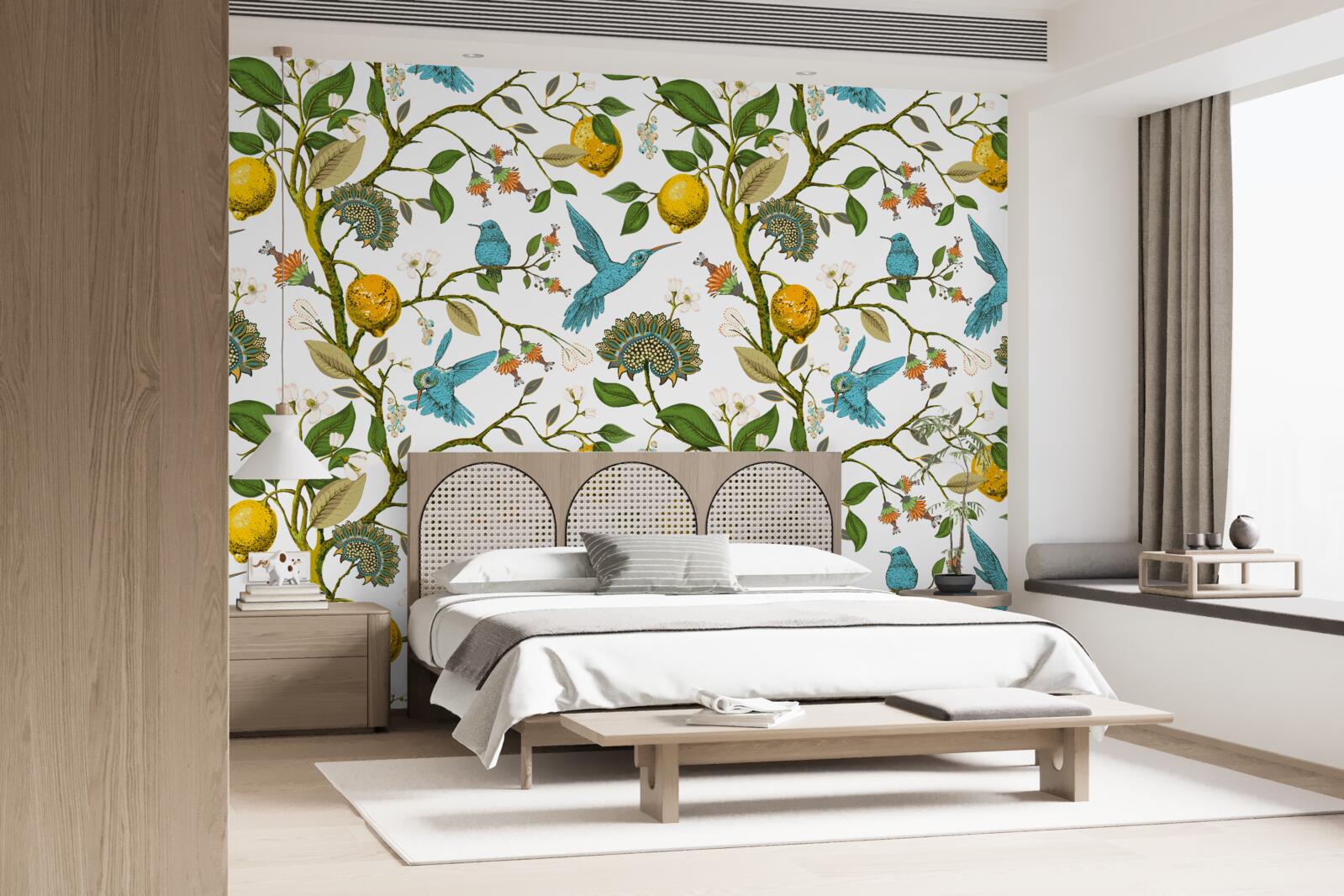 Fototapeta citróny a modré kolibríky