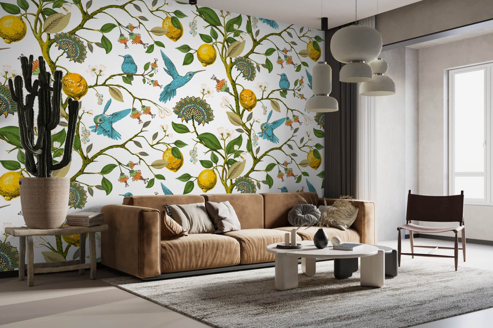 Fototapeta citróny a modré kolibríky