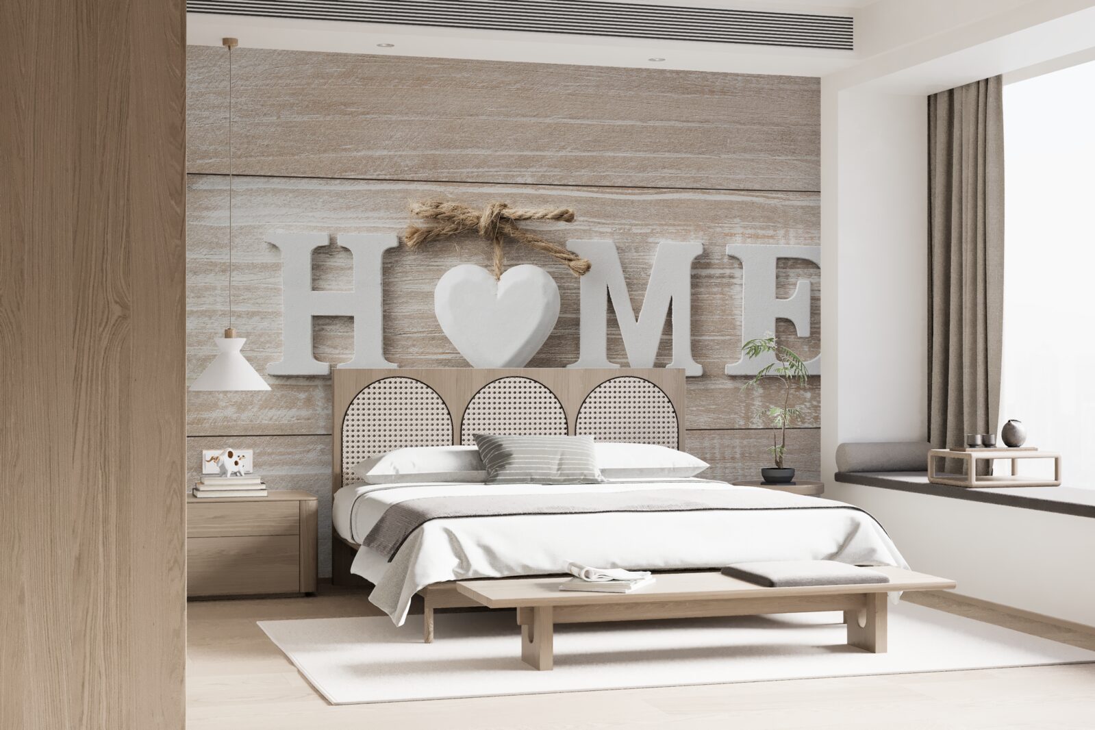 Fototapeta text "domov" na pozadí stromov